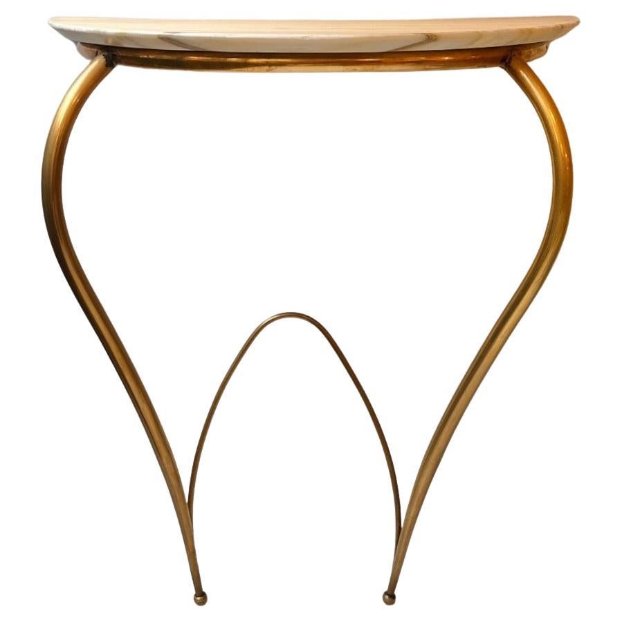 Mid-Century Italian Brass and Marble Console by Carlo Enrico Rava.1940 For Sale