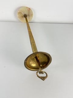 Mid-century Italian Brass and Marble Floor Ashtray, 1950s