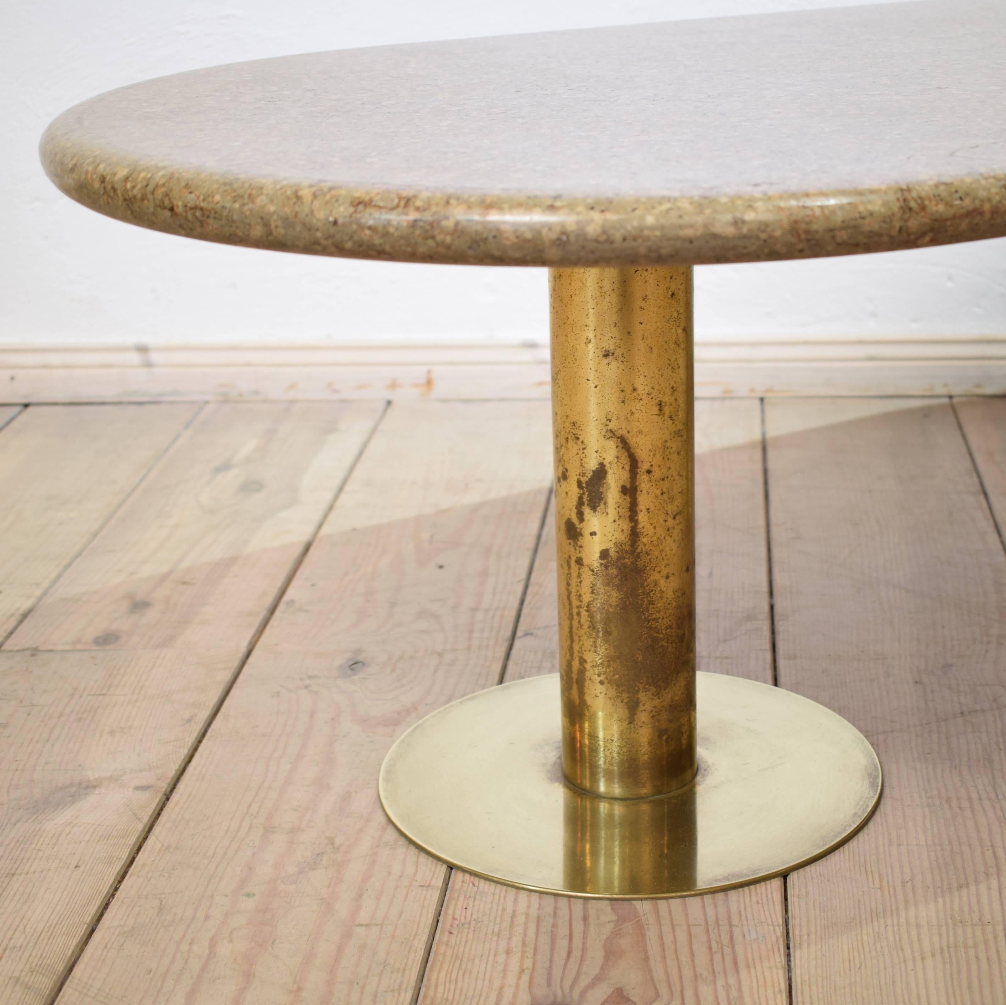 Mid-Century Italian Brass and Marble Side Table, circa 1968 1