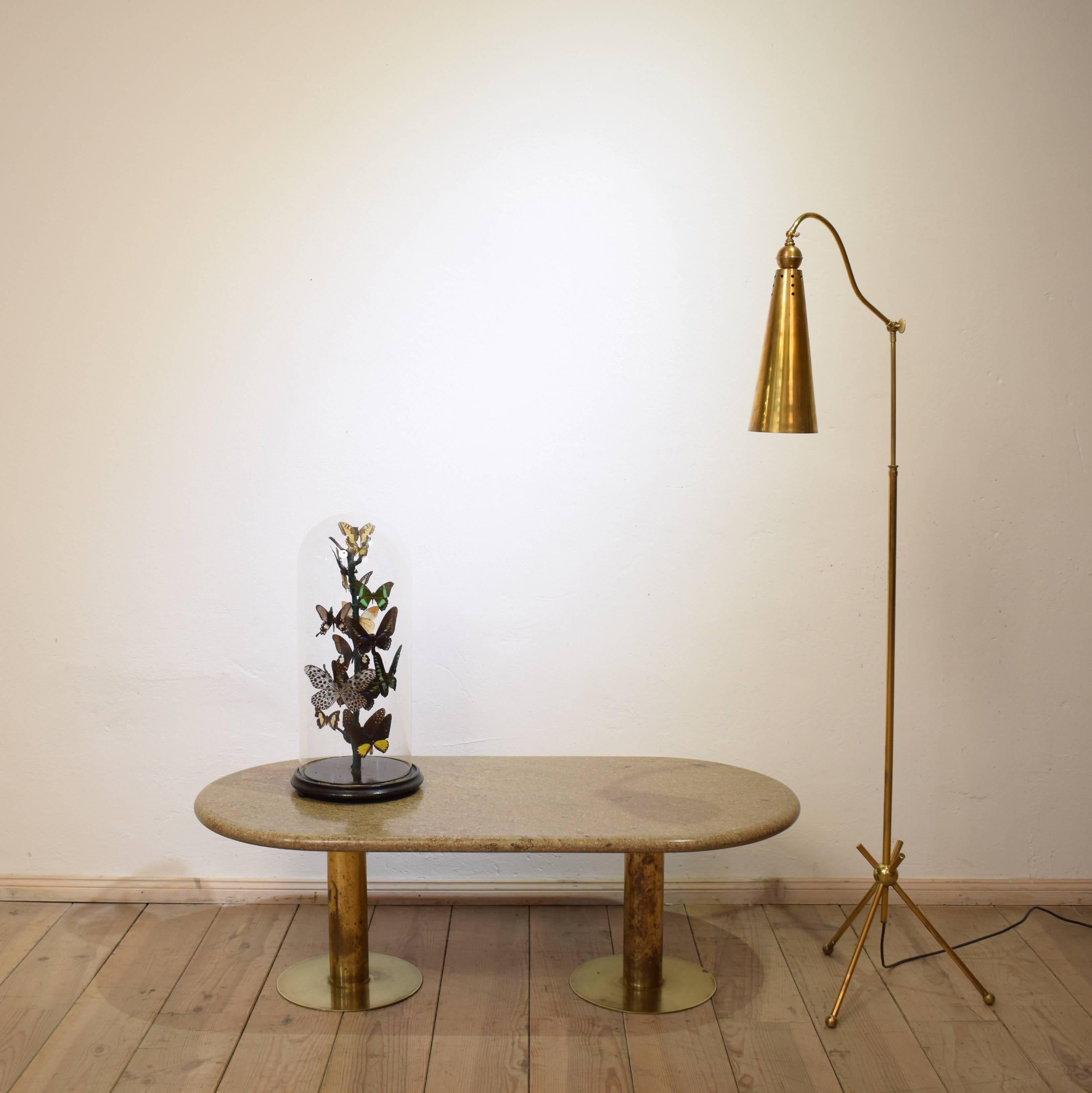 Mid-Century Italian Brass and Marble Side Table, circa 1968 2