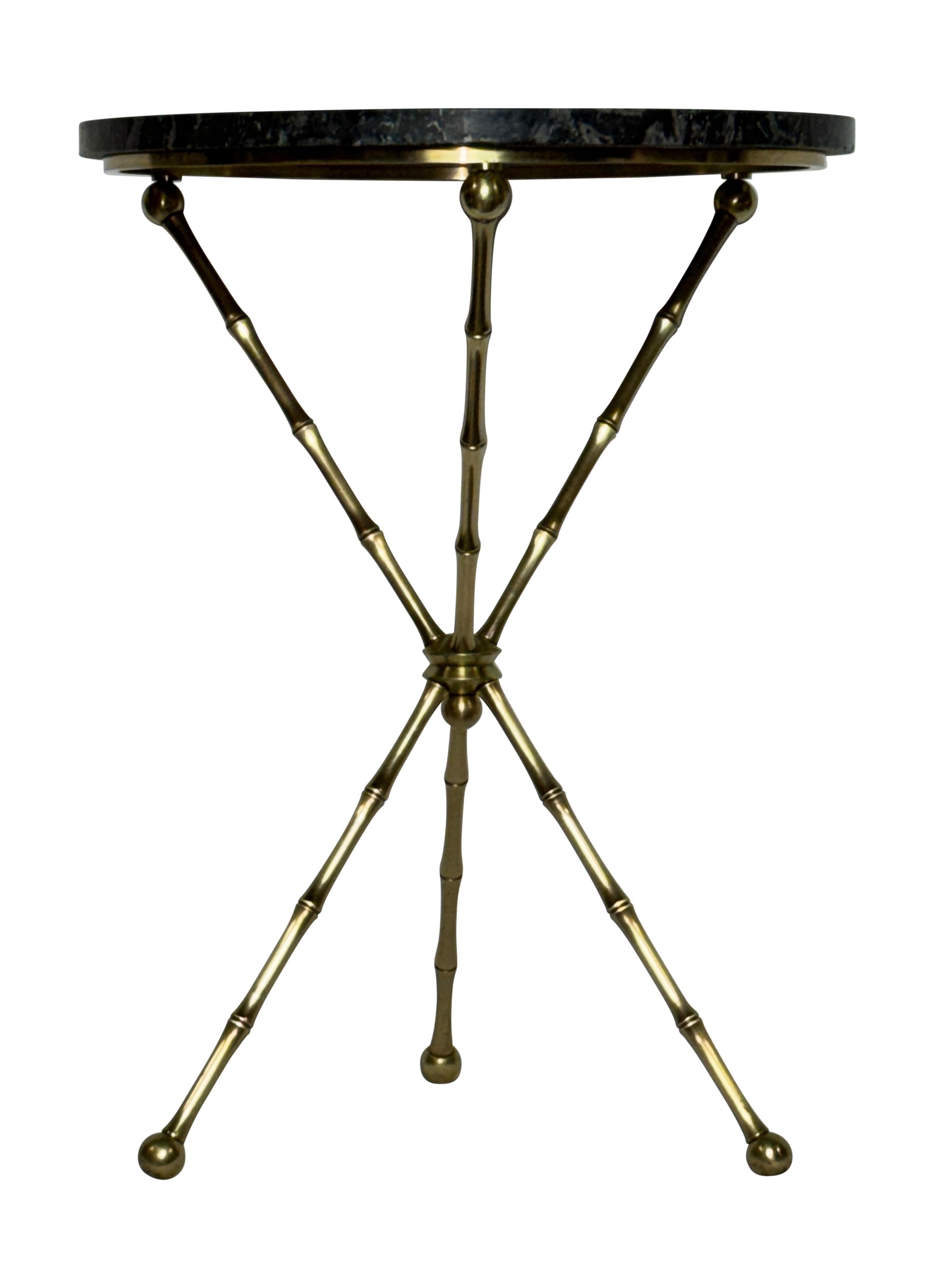 Mid-Century Modern Mid Century Italian Brass and Marble Side Table c 1965 For Sale