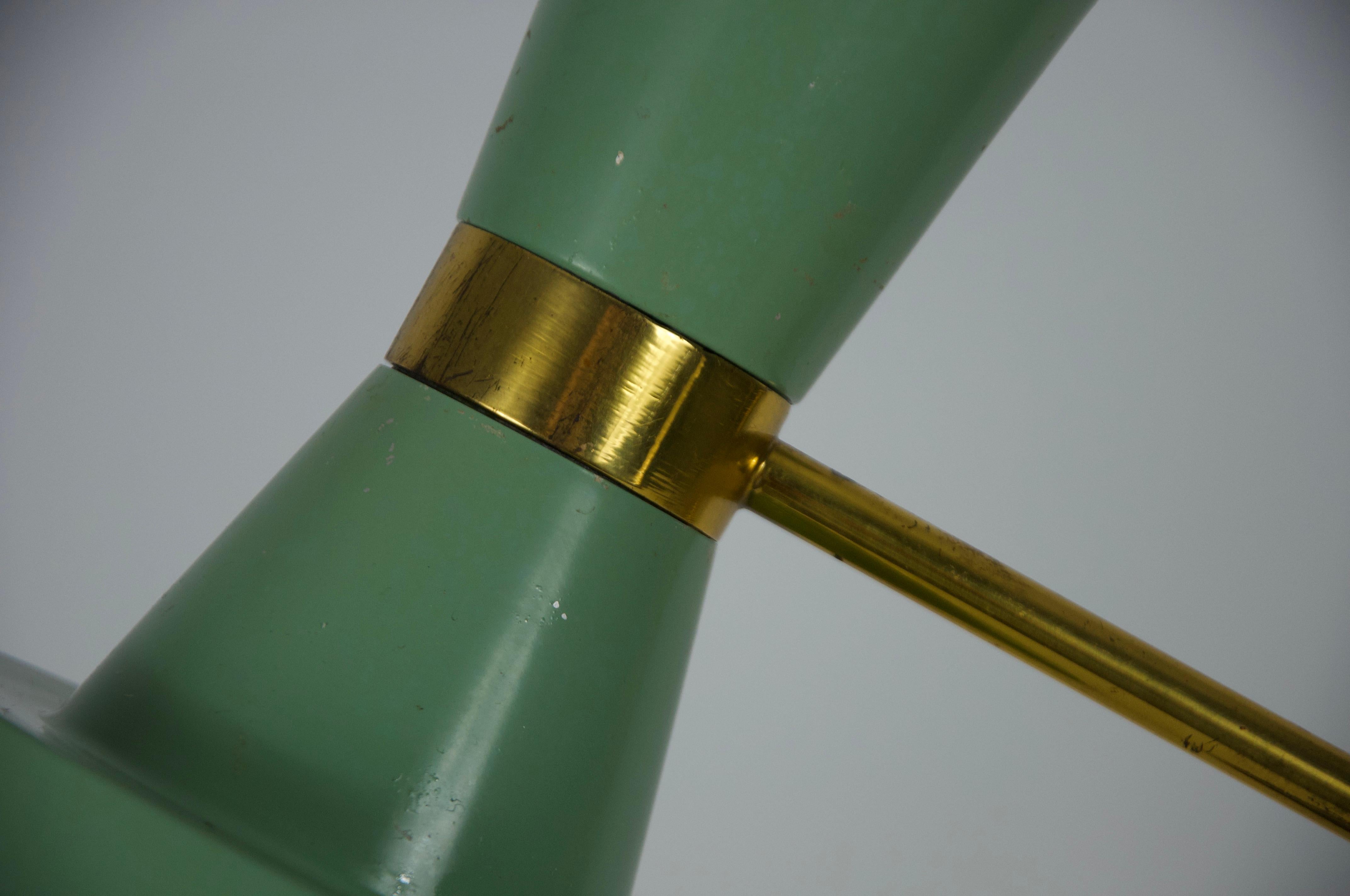 Mid-Century Italian Brass and Metal Table Lamp, 1960s For Sale 6