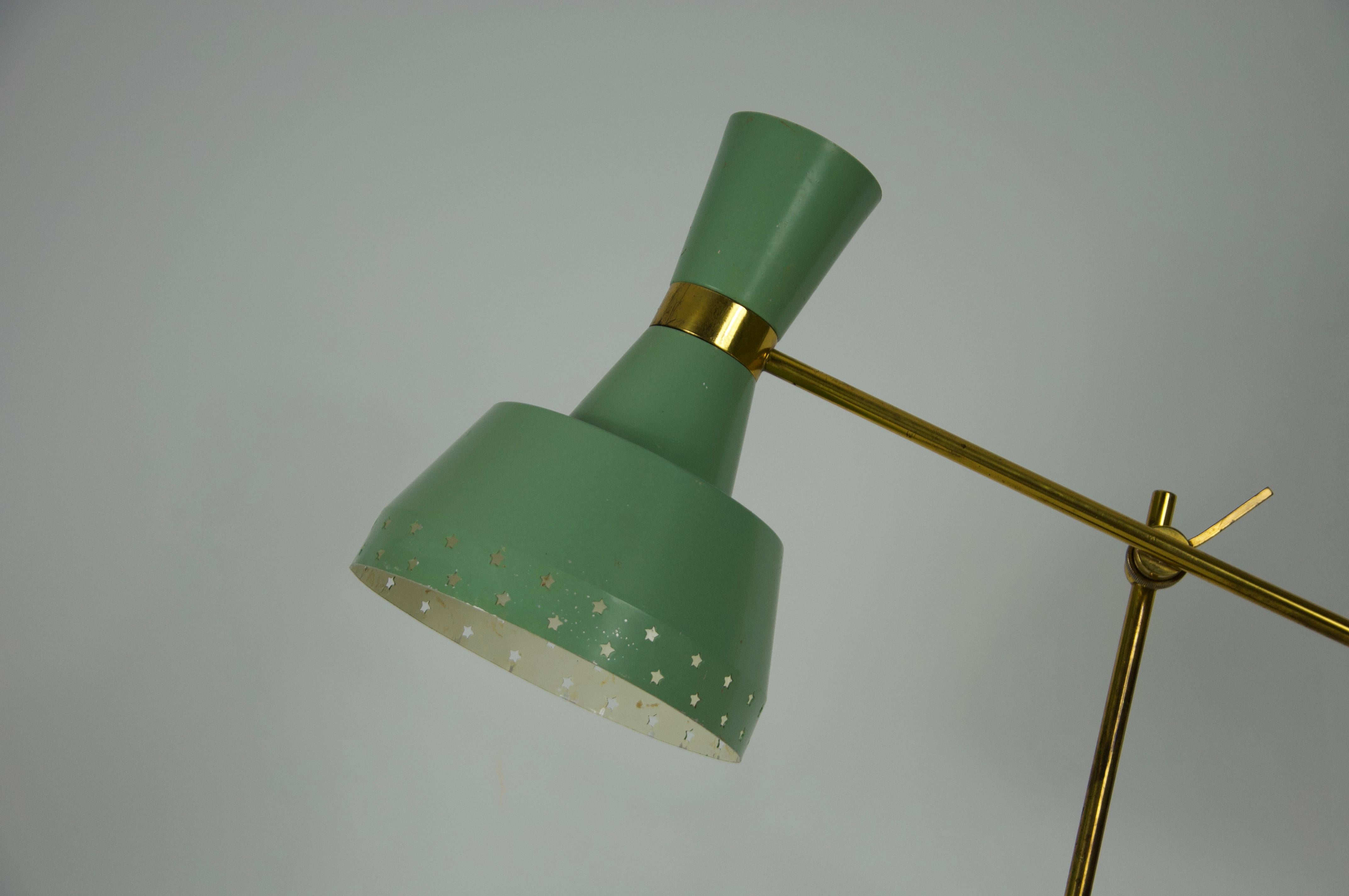 Mid-Century Italian Brass and Metal Table Lamp, 1960s For Sale 2