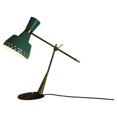 Lampada da tavolo italiana di metà secolo in ottone e metallo, anni '60