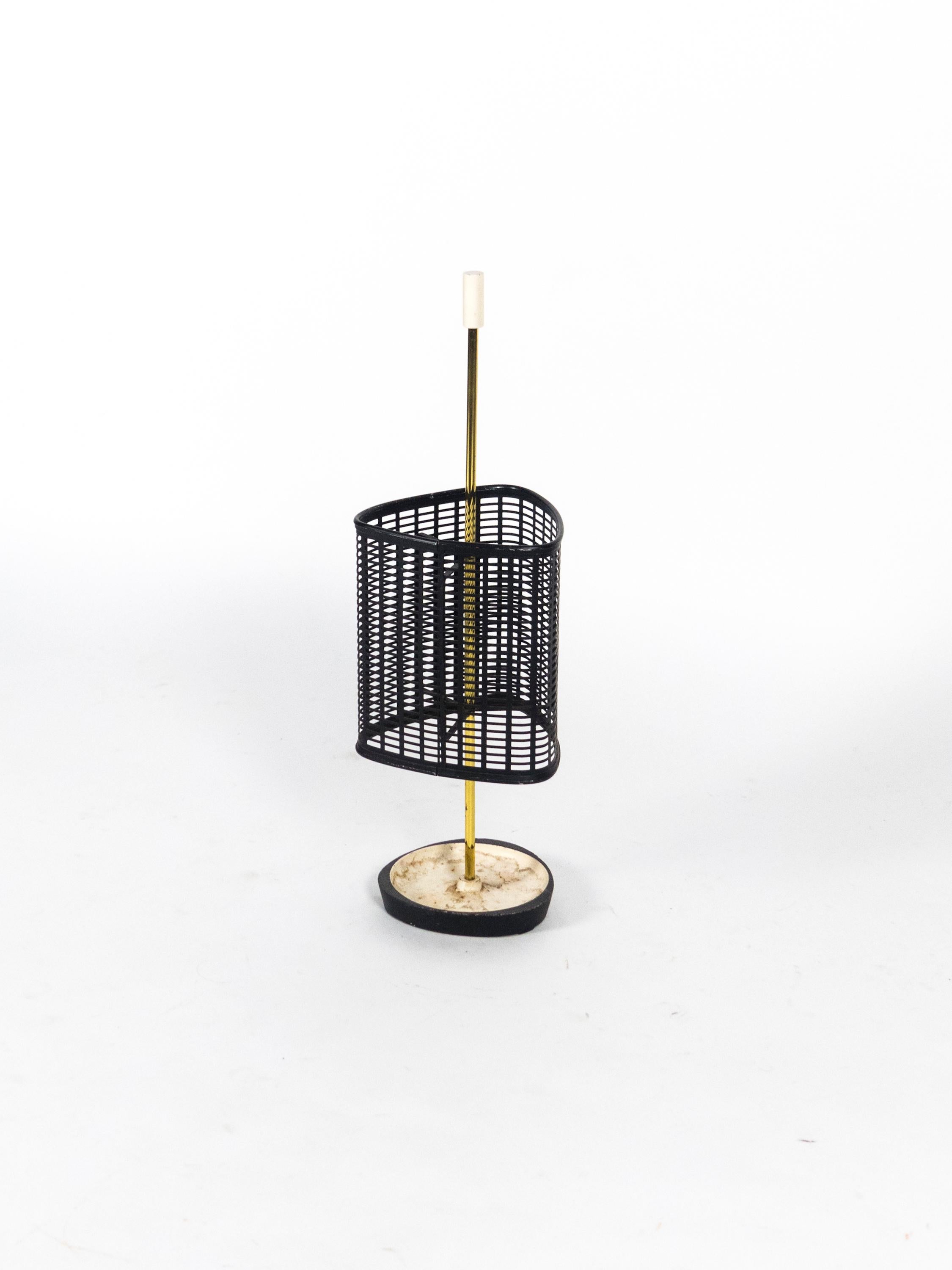 Midcentury Italian Brass and Perforated Metal Umbrella Stand, 1950s For Sale 1