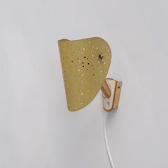 Mid-Century Italian Brass and Perforated Shade Adjustable Wall Light