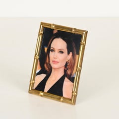 Mid-Century Italian Brass Bamboo Photo Frame, Dior Style, 1970s