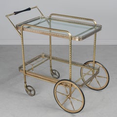 Mid Century Italian Brass Bar Cart