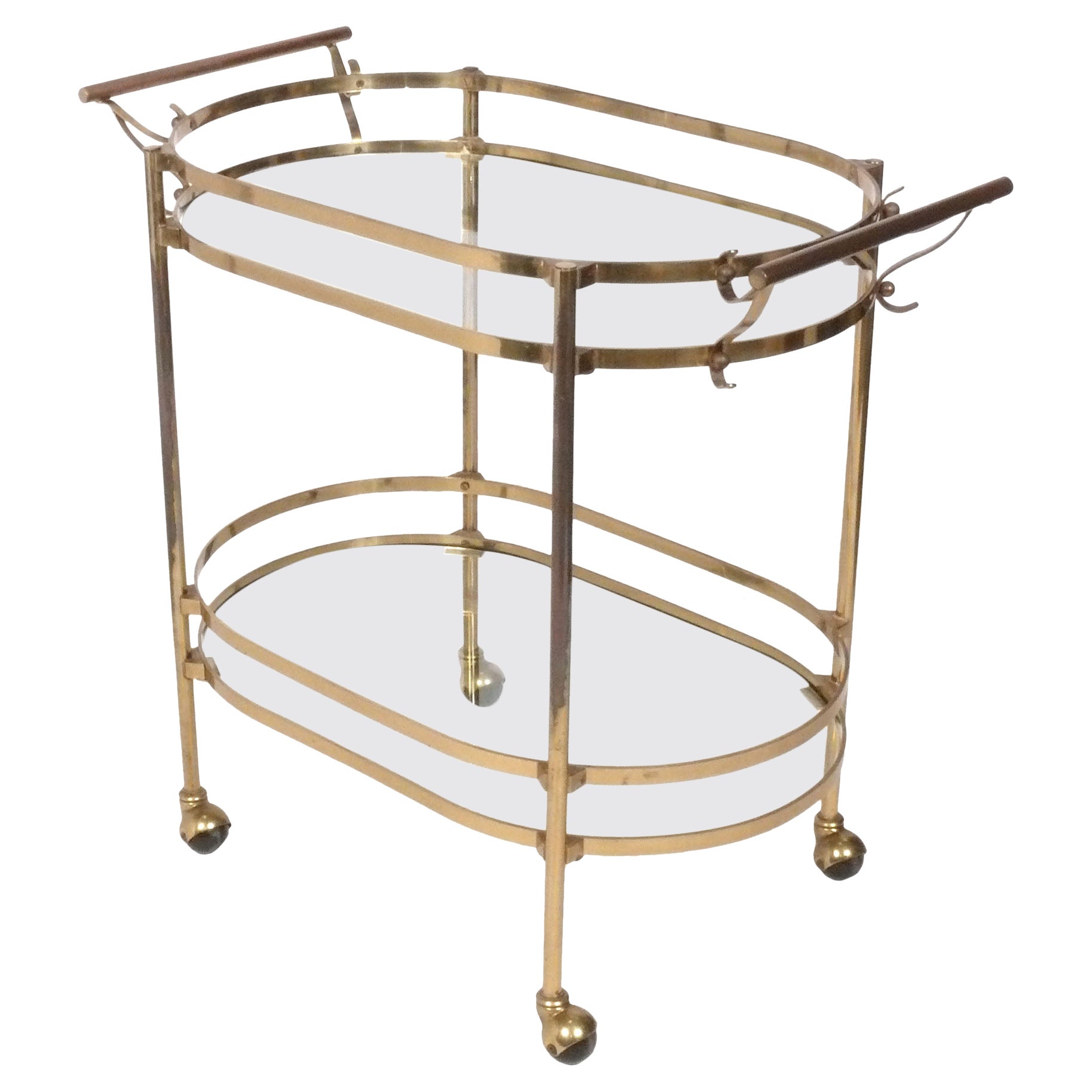 Chariot de bar en laiton italien du milieu du siècle en vente