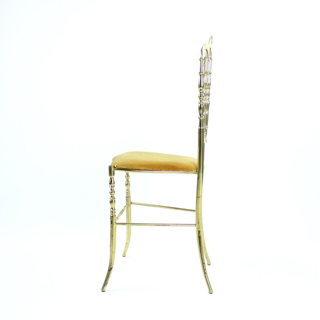 Mid-20th Century Mid Century Italian Brass Chair By Giuseppe Gaetano Descalzi For Chiavari, 1950s