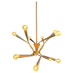 Mid century Italian brass chandelier, 1960s