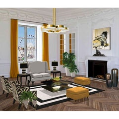 Mid-Century Italian Brass Chandelier with Eight Lights, Made to Order