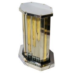 Mid-Century Italian Brass, Chrome Table Base Signed Romeo Rega