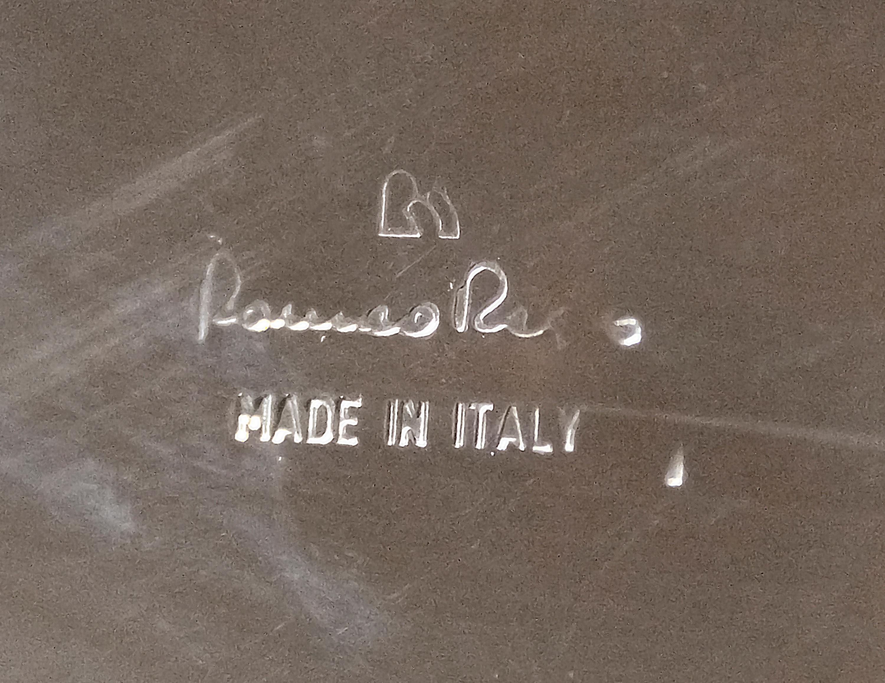 Base de table en laiton et chrome de style italien du milieu du siècle signée Romeo Rega en vente 1