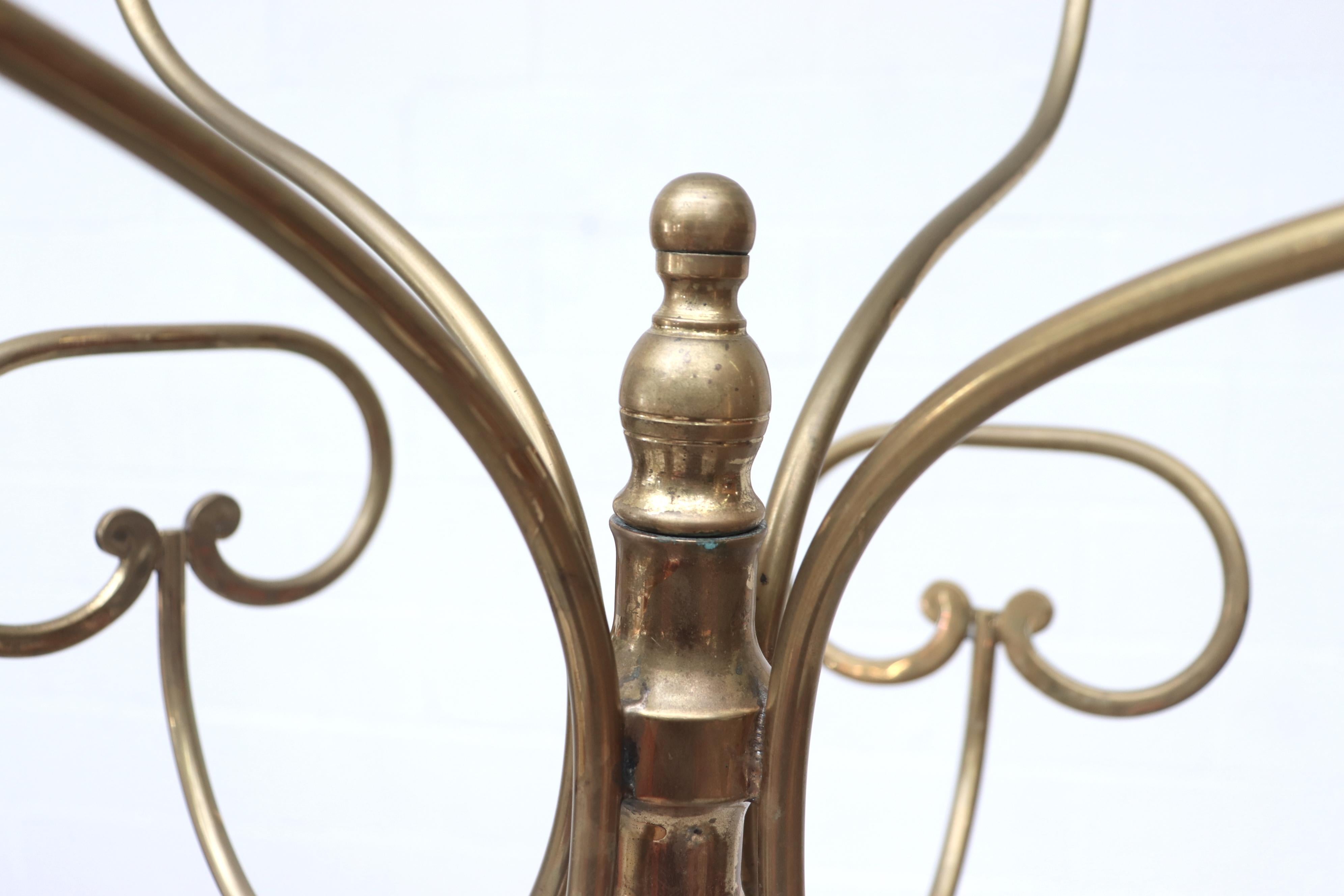 Late 20th Century Midcentury Italian Brass Coat Rack