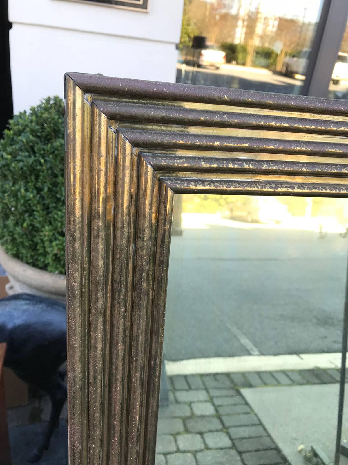 Mid-20th Century Italian Brass Framed Mirror In Good Condition In Atlanta, GA