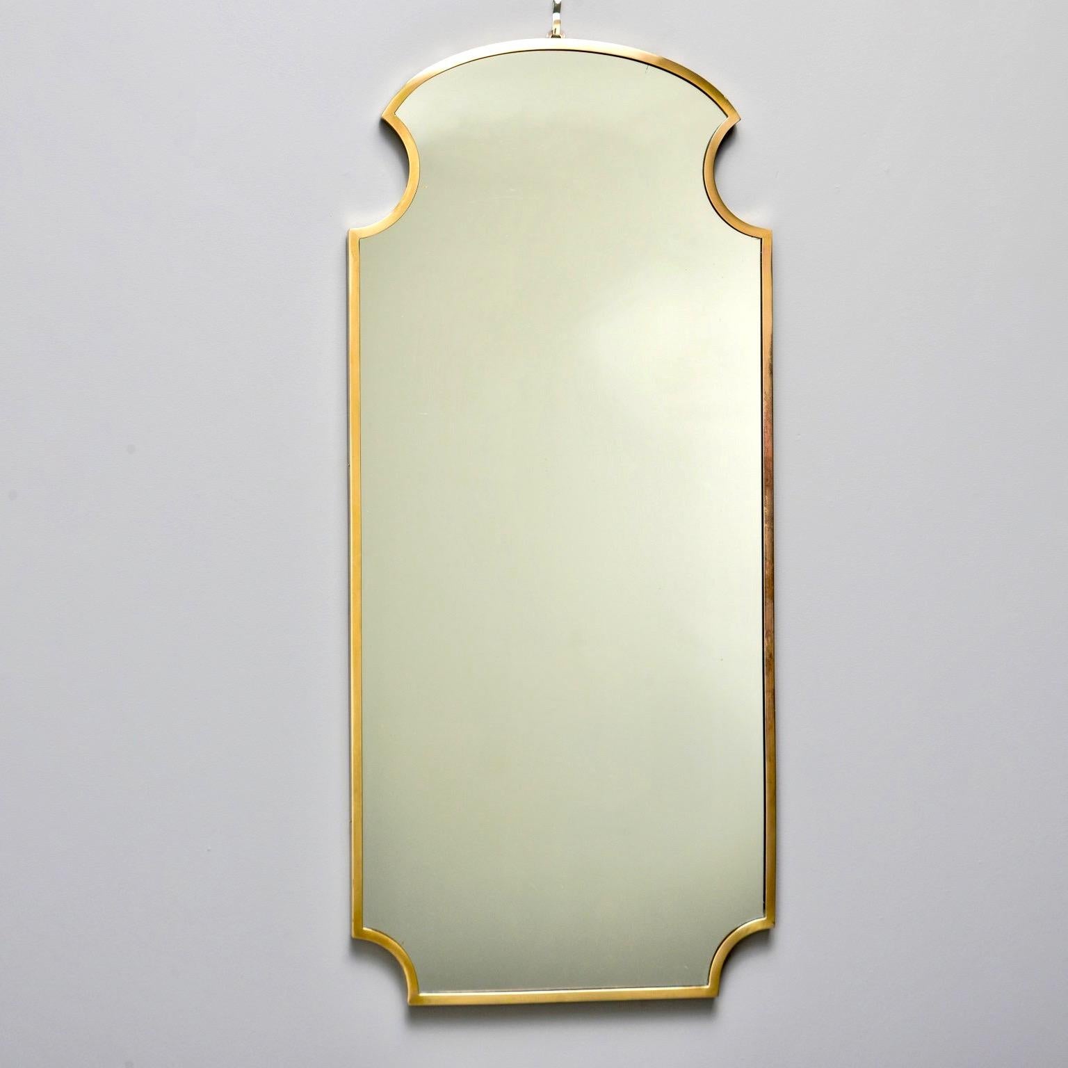 Midcentury Italian Brass Framed Mirror 1
