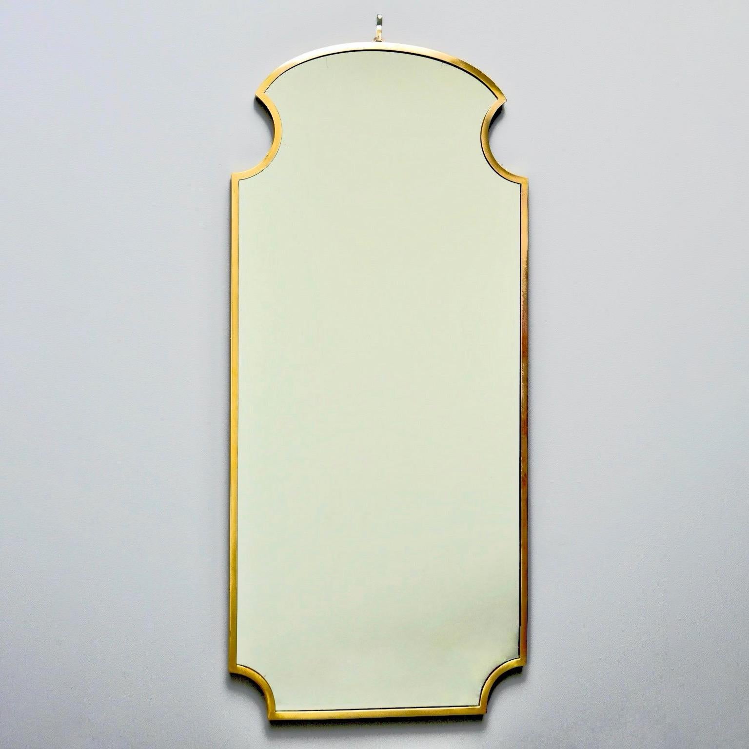 Midcentury Italian Brass Framed Mirror 2