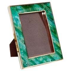 Mid-Century Italian Brass Malachite Picture Frame 1970