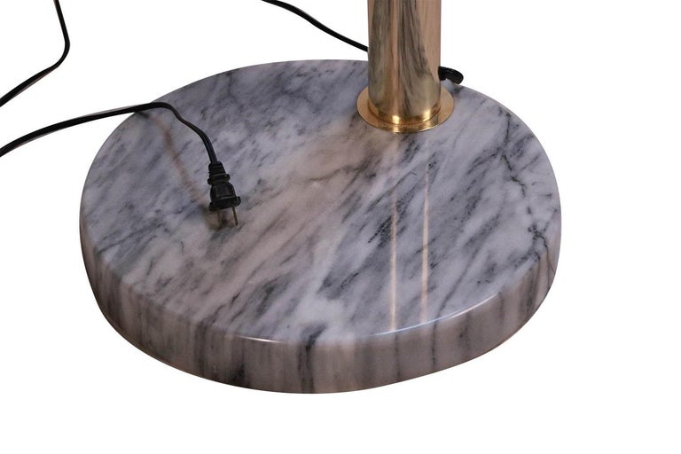 Mid Century Italian Brass Marble Arc Floor Lamp 3 Arm at 1stDibs