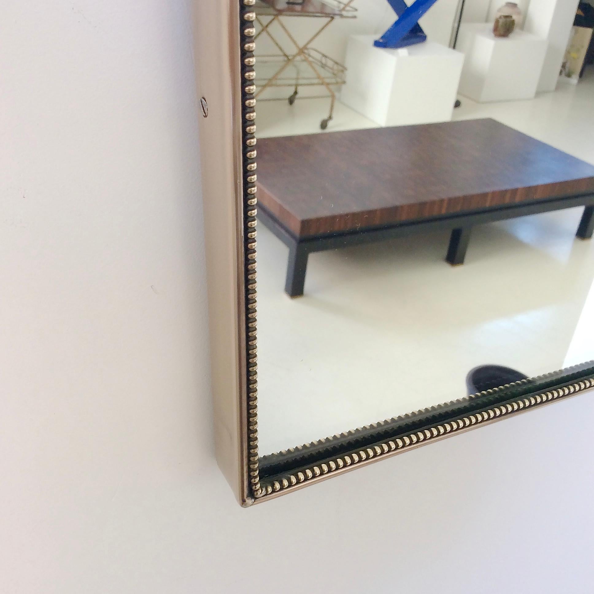 Mid-Century Italian Brass Mirror, 1950s. In Good Condition In Brussels, BE