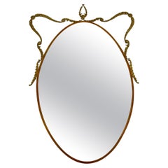 Mid-Century Italian Brass Mirror, 1950s