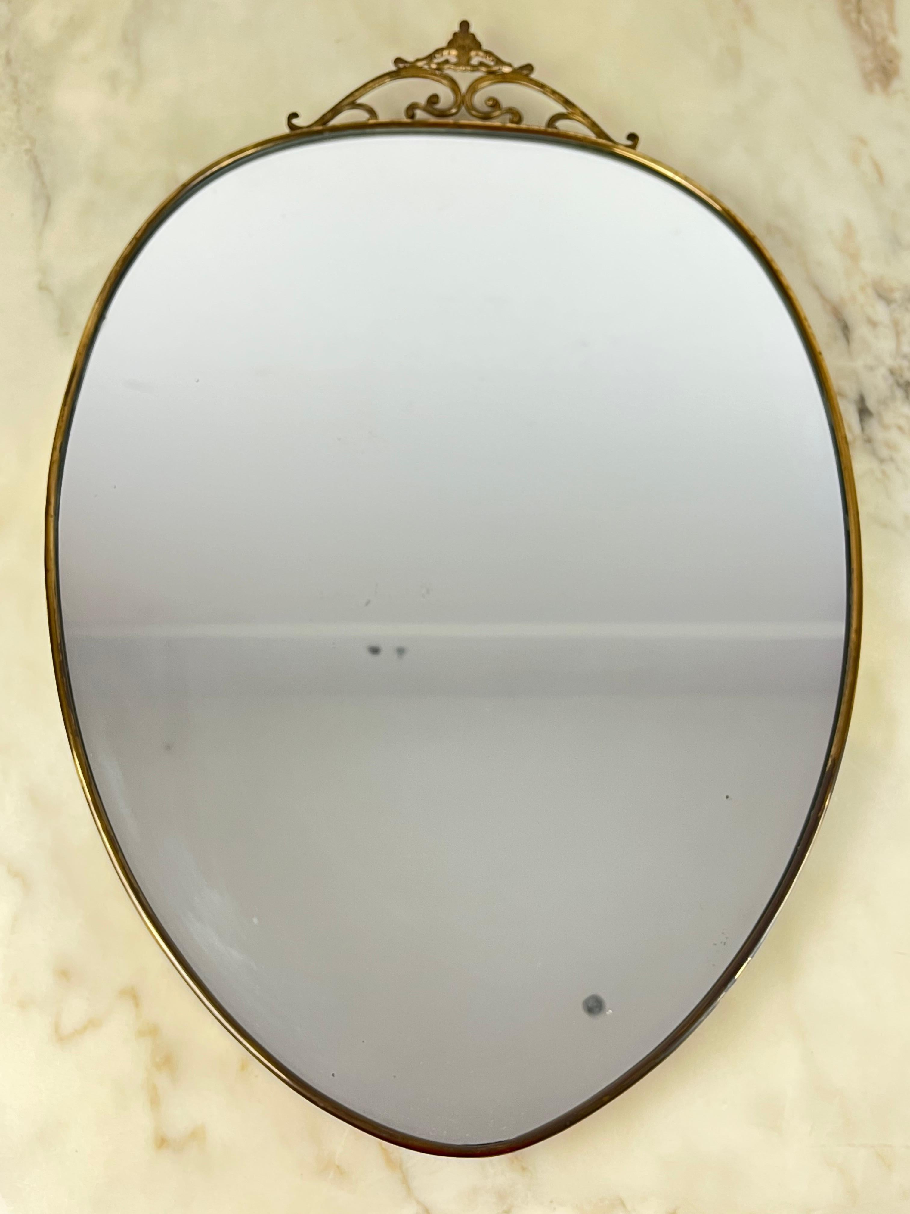 Mid-Century Italian Brass Mirror Attributed To Gio Ponti 1960s For Sale 7