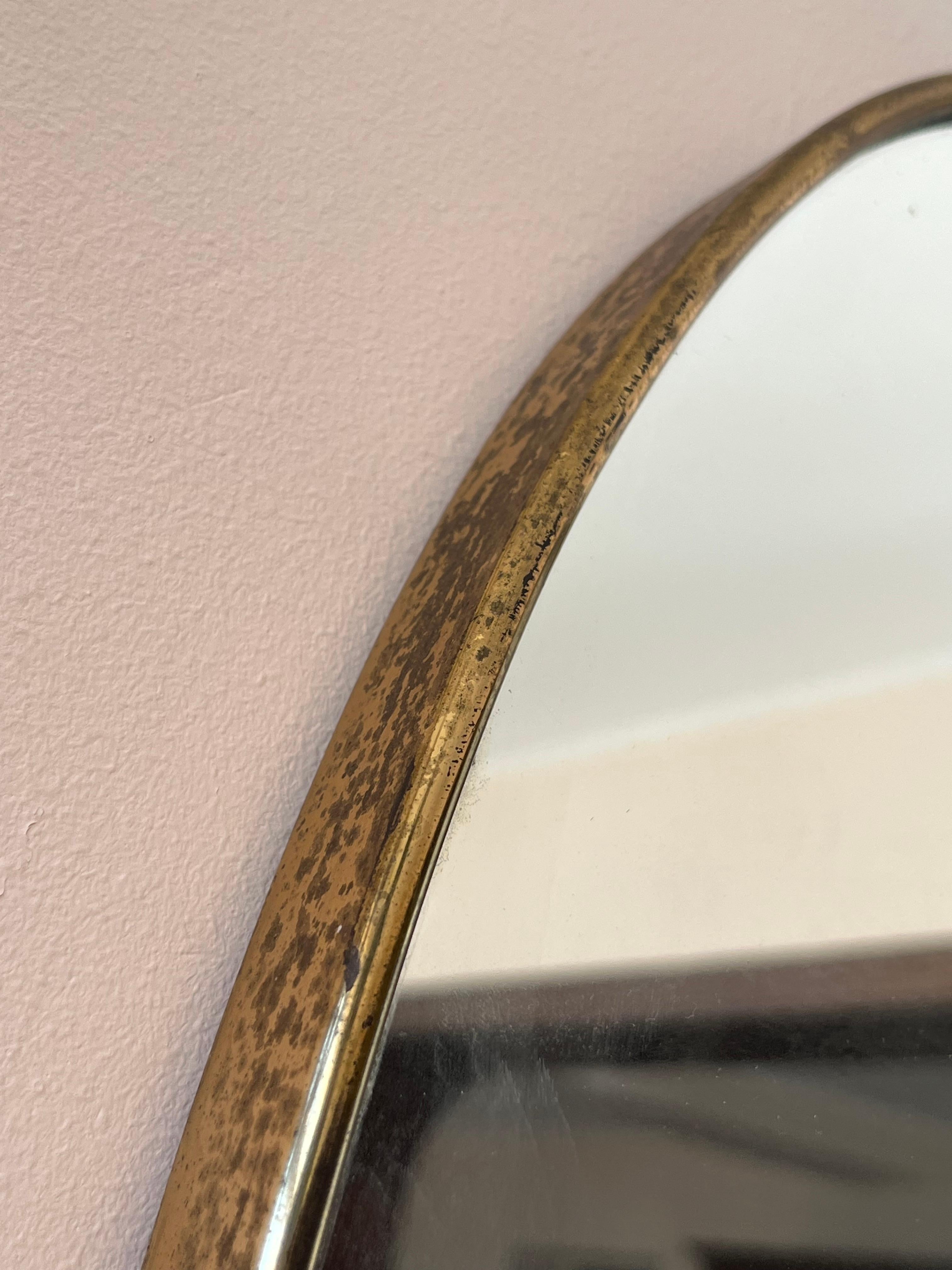 Mid-Century Italian Brass Mirror Attributed To Gio Ponti 1960s For Sale 9