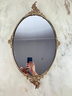 Mid-Century Italian Brass Mirror, 1960s