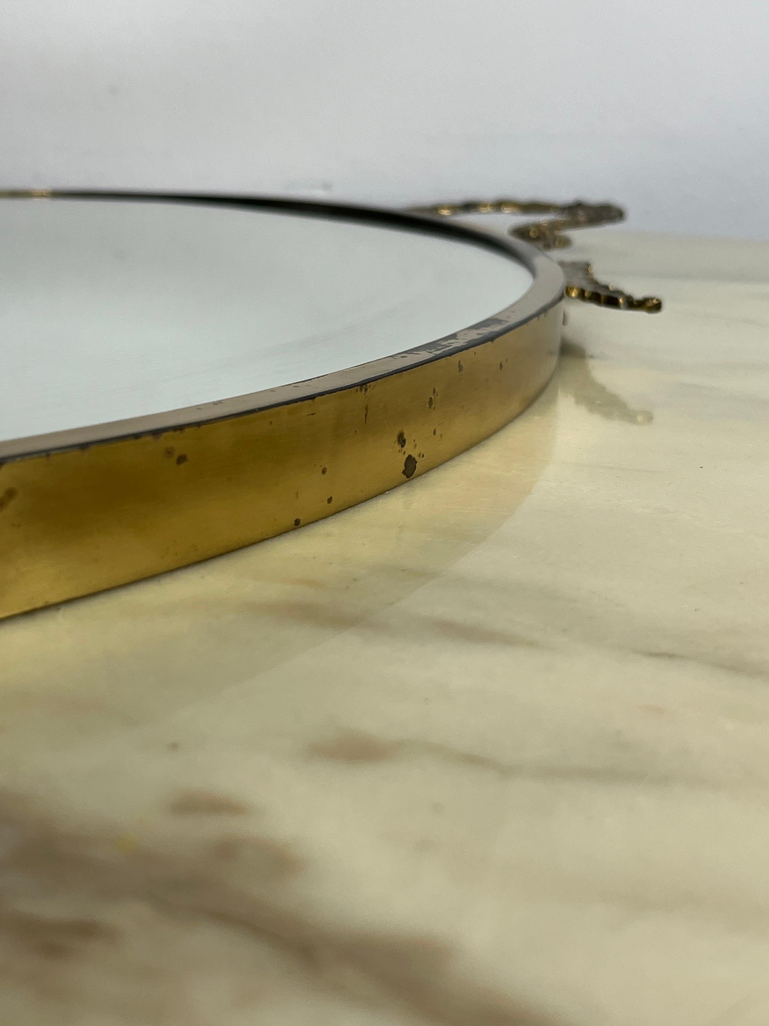 Autre Miroir en laiton italien du milieu du siècle 1960 en vente