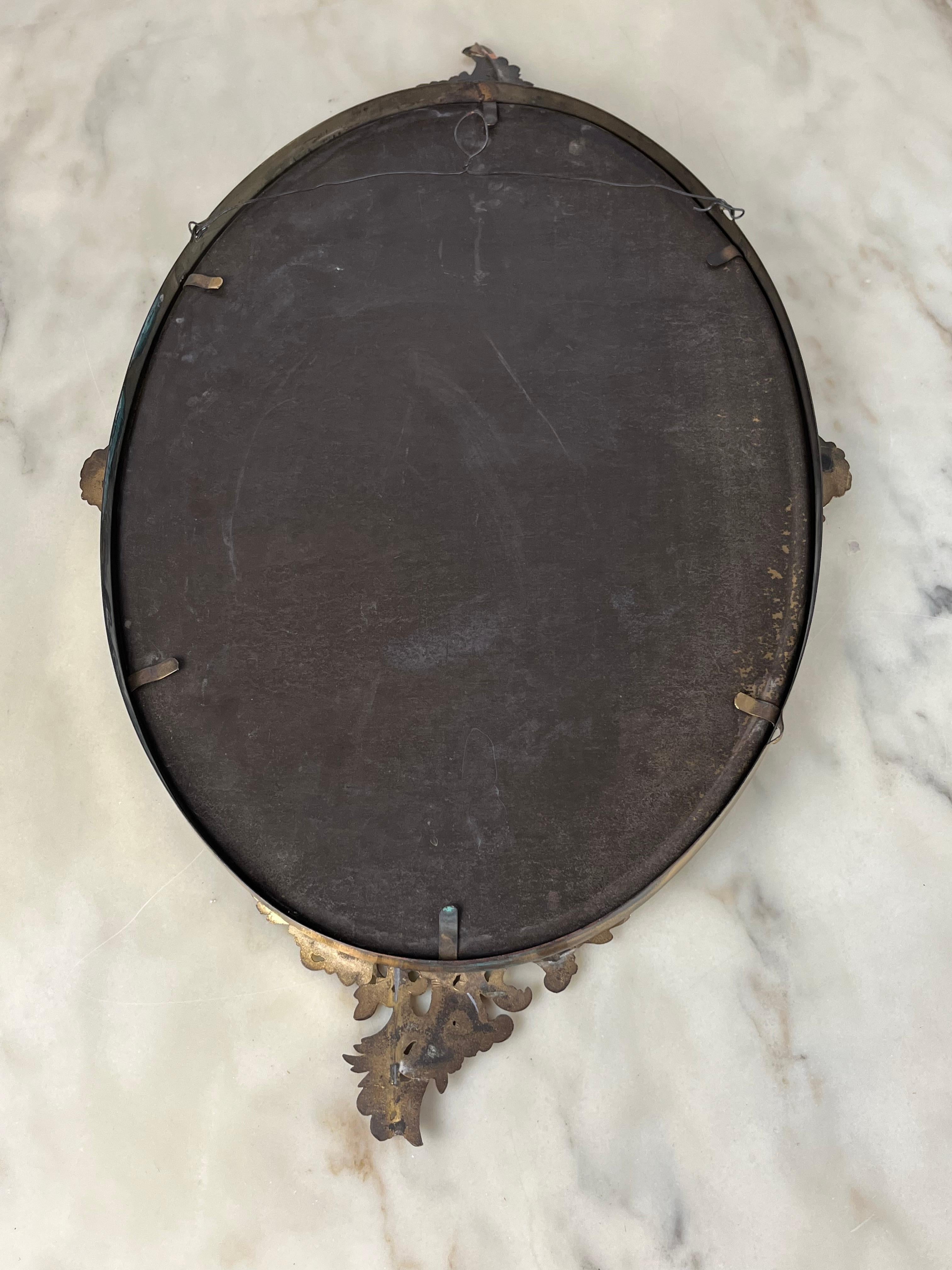 Mid-Century Italian Brass Mirror, 1960s In Good Condition For Sale In Palermo, IT