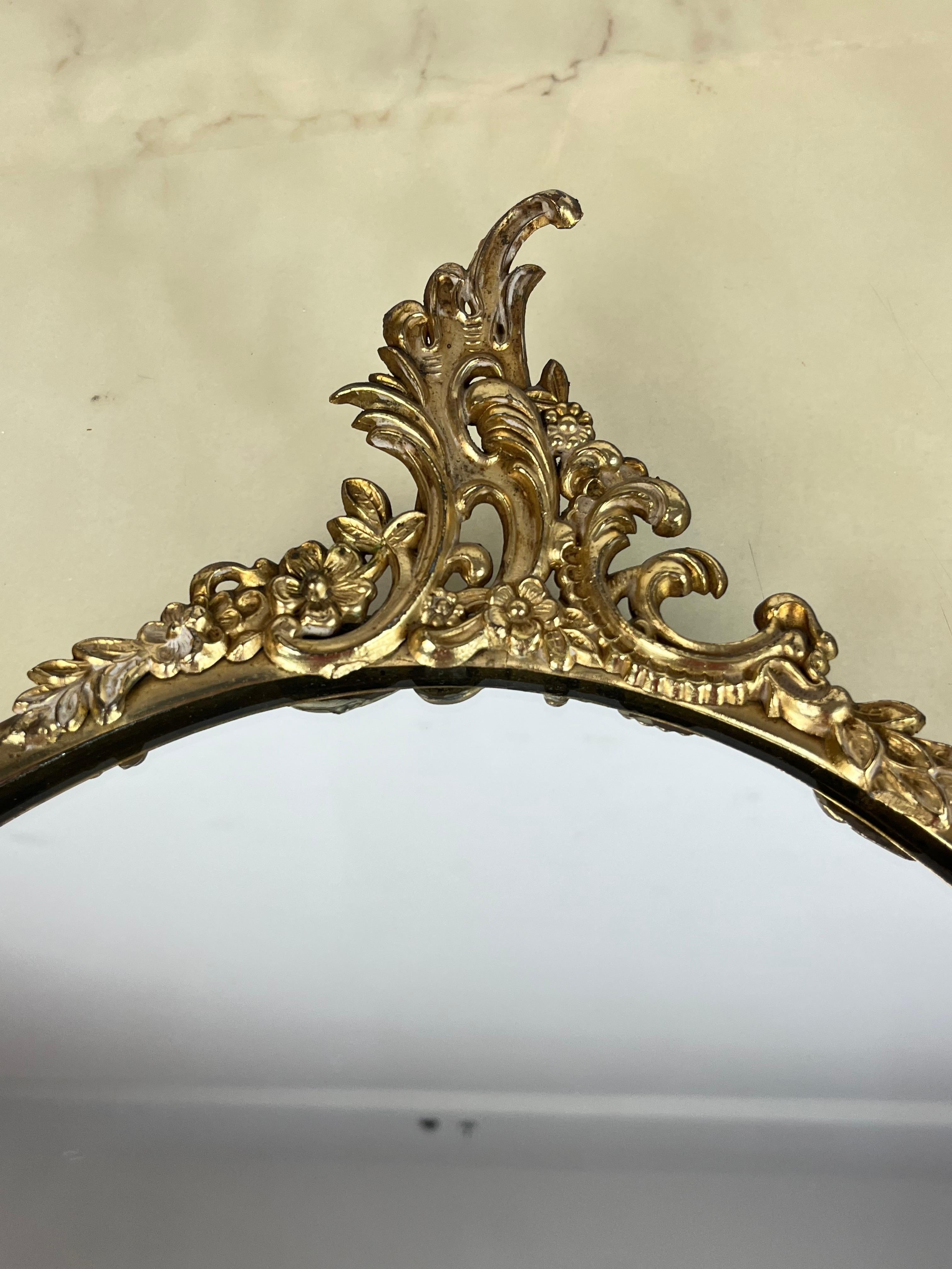 Mid-20th Century Mid-Century Italian Brass Mirror, 1960s For Sale