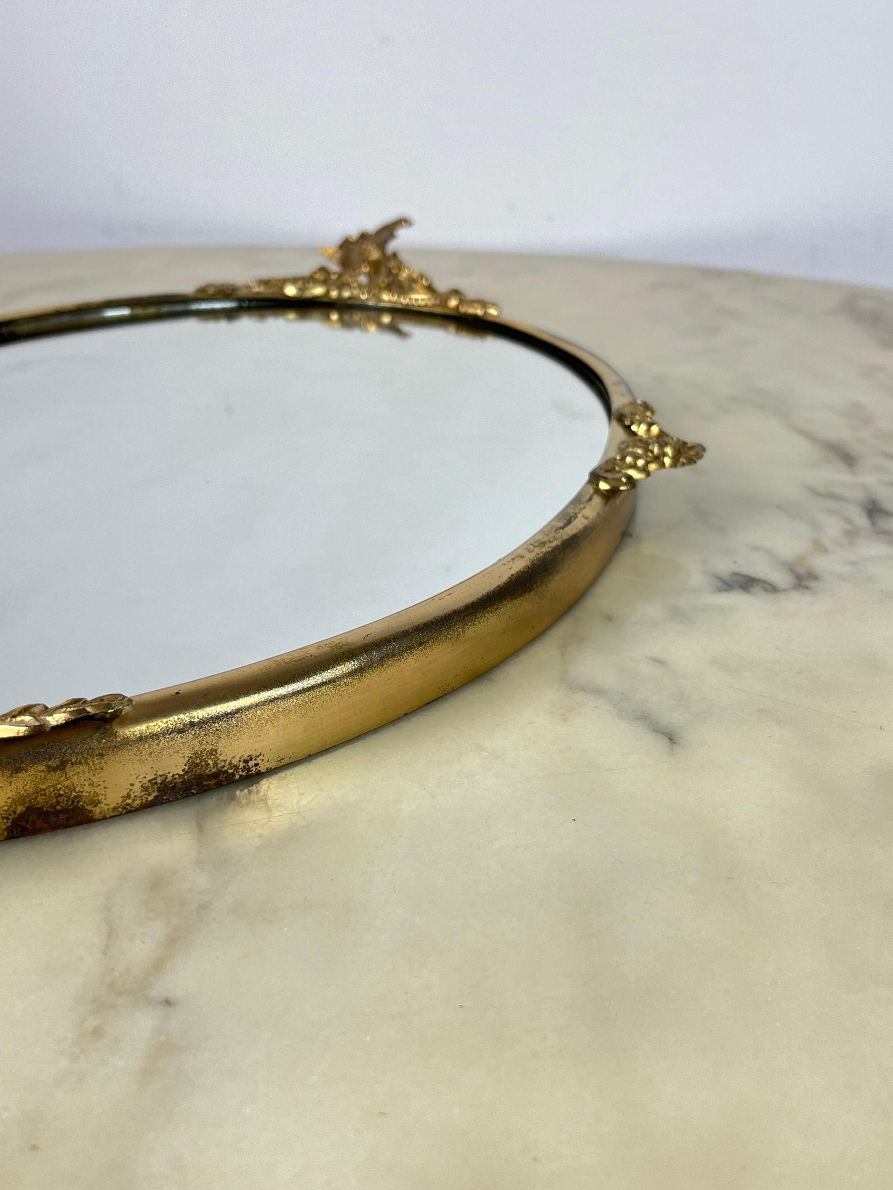 Mid-Century Italian Brass Mirror, 1960s For Sale 1