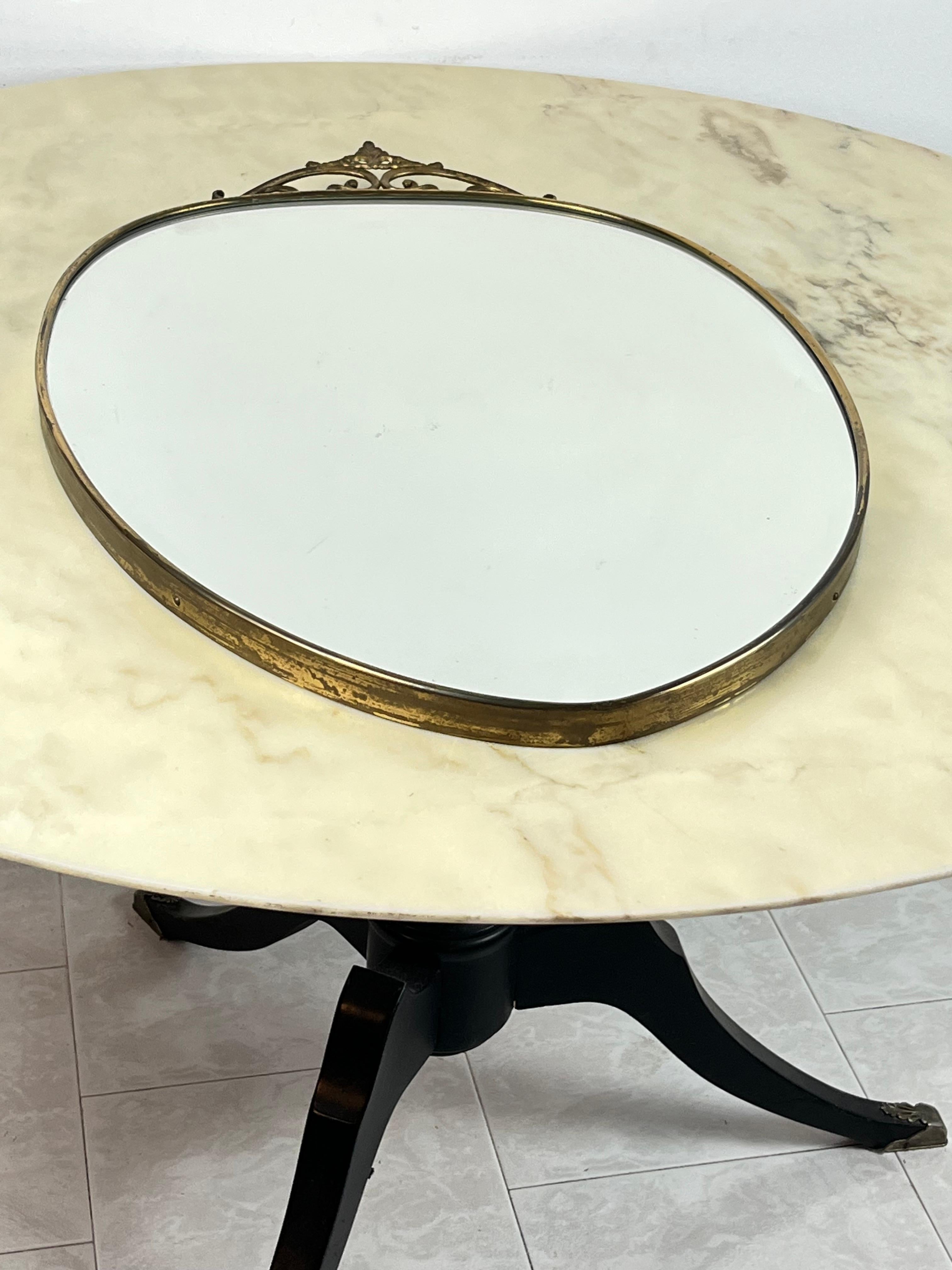 Mid-Century Italian Brass Mirror Attributed To Gio Ponti 1960s For Sale 2