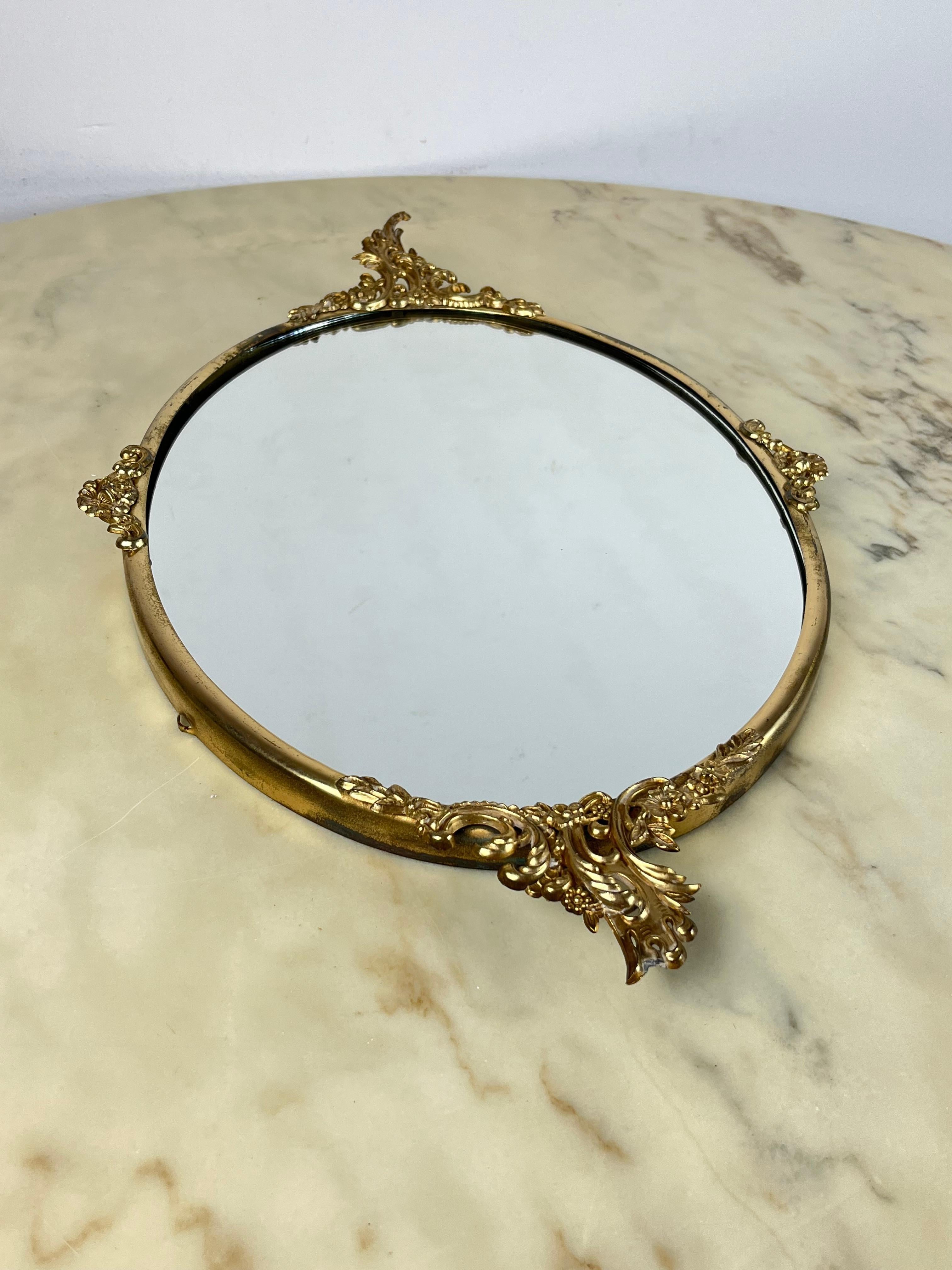 Mid-Century Italian Brass Mirror, 1960s For Sale 2