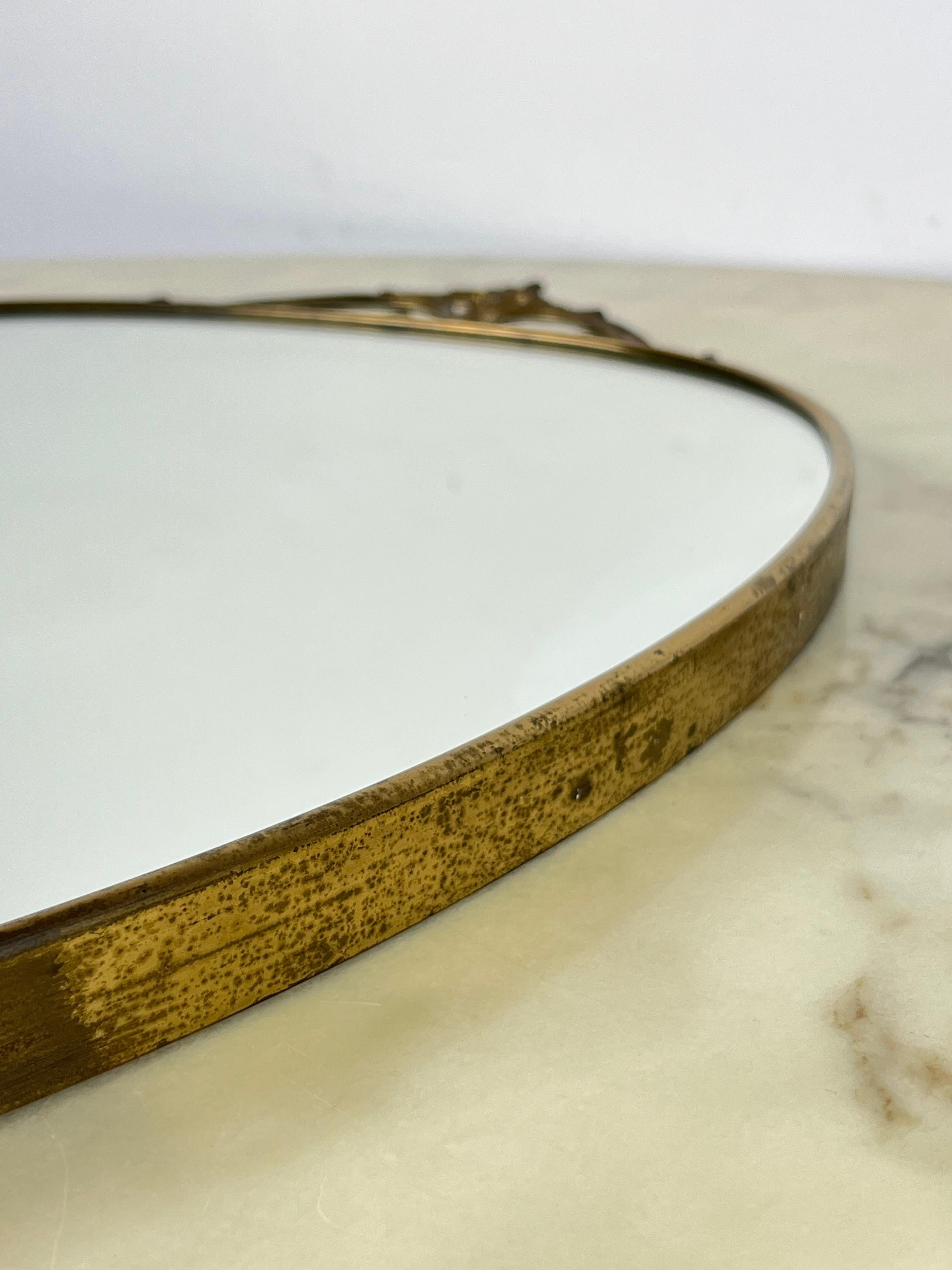Mid-Century Italian Brass Mirror Attributed To Gio Ponti 1960s For Sale 4