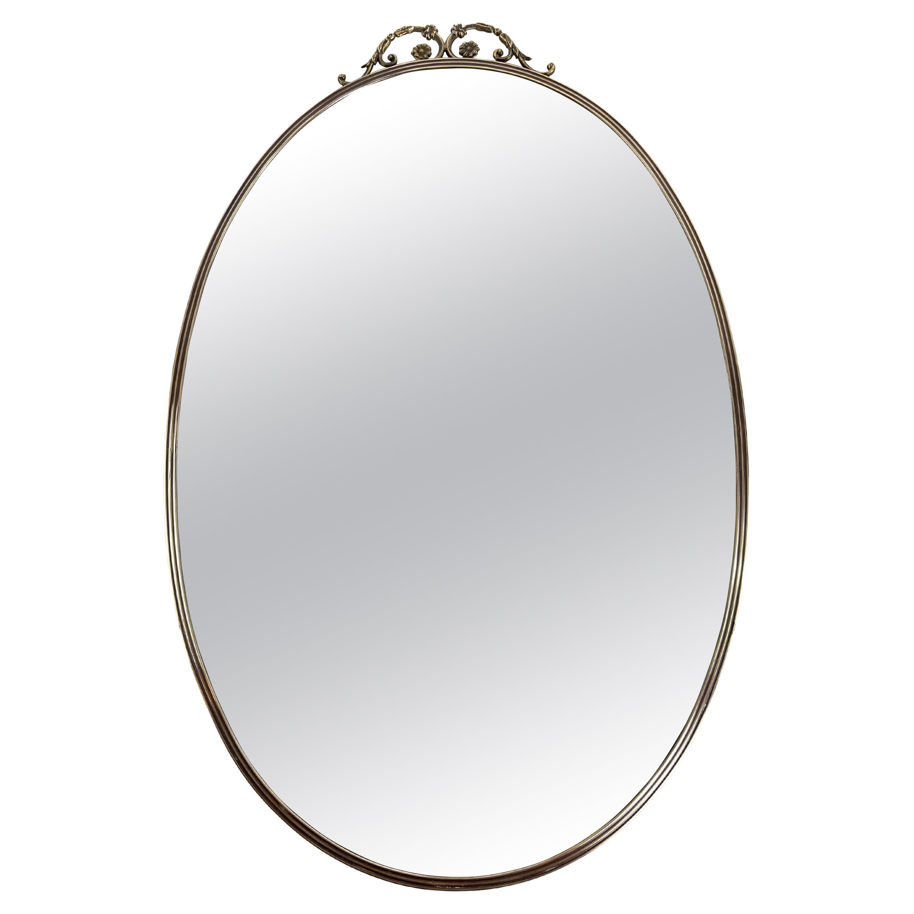 Mid-Century Italian Brass Mirror 1960s