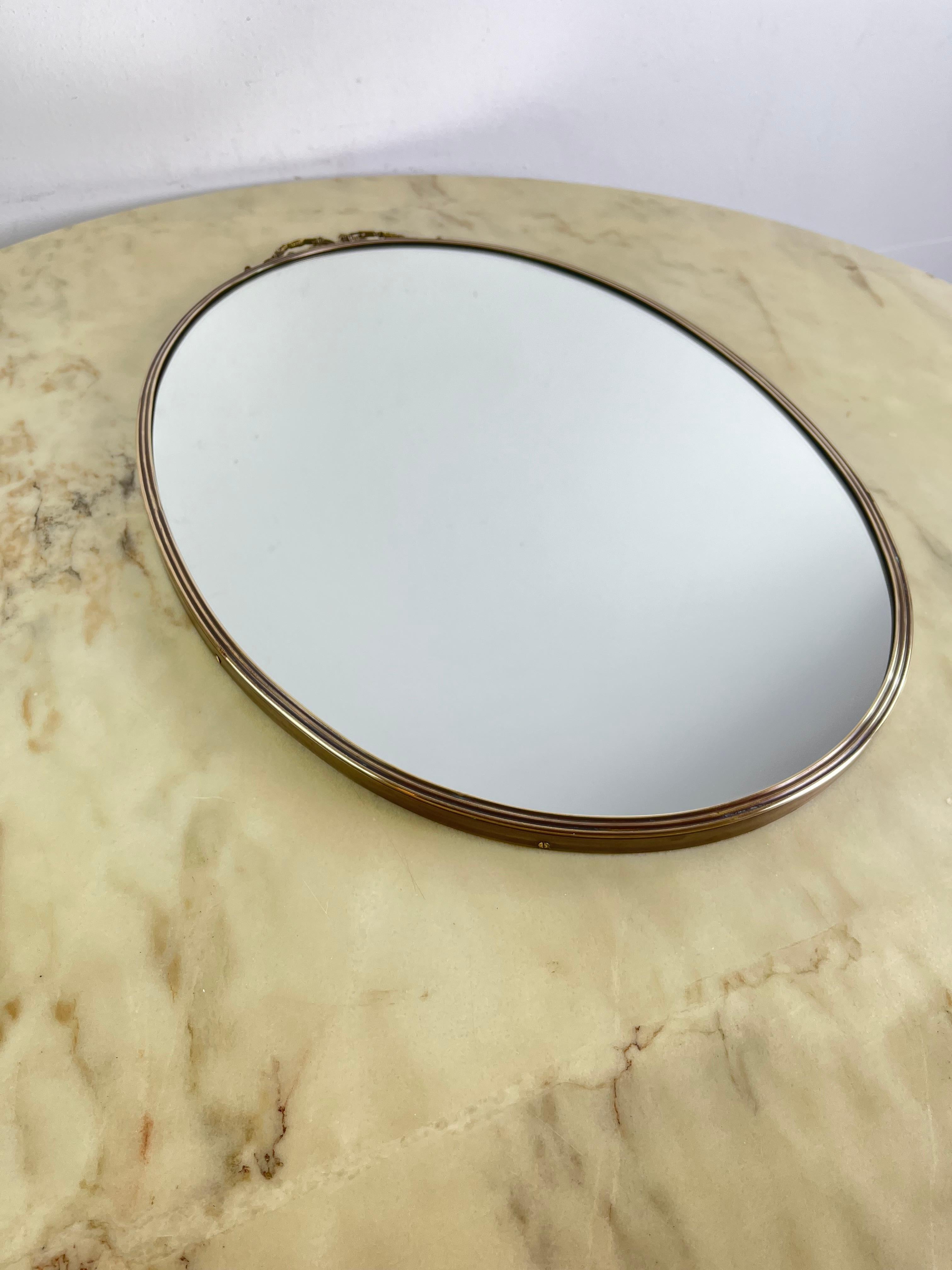 Mid-Century Italian Brass Mirror Attributed To Gio Ponti 1960s For Sale 5