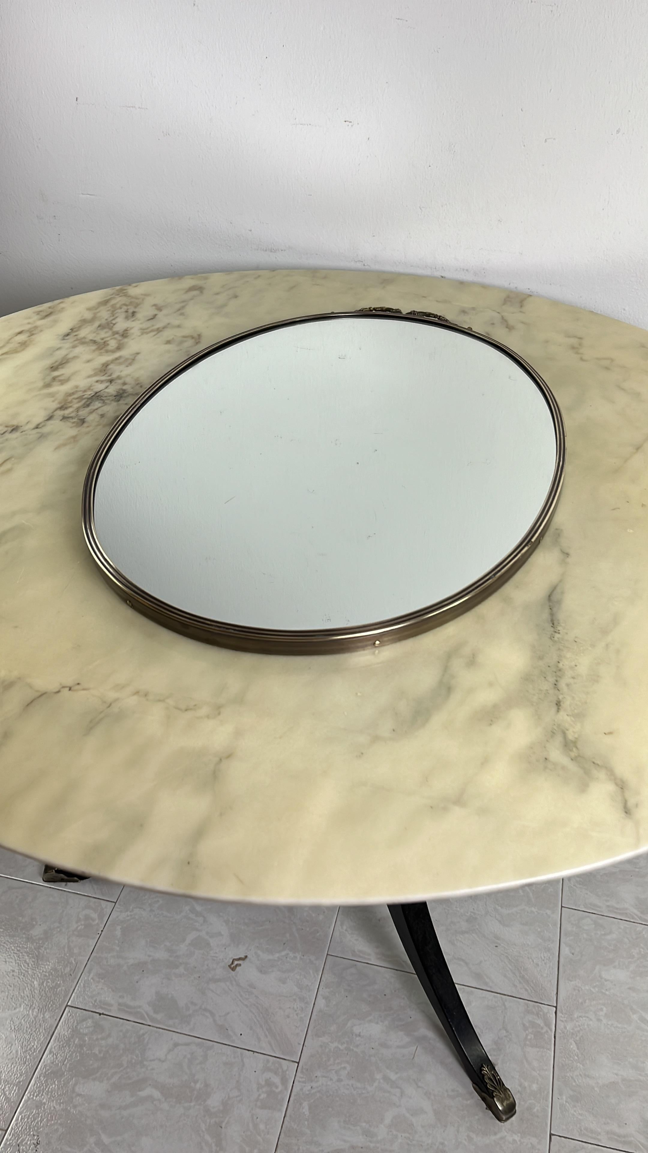 Mid-Century Italian Brass Mirror Attributed To Gio Ponti 1960s For Sale 6