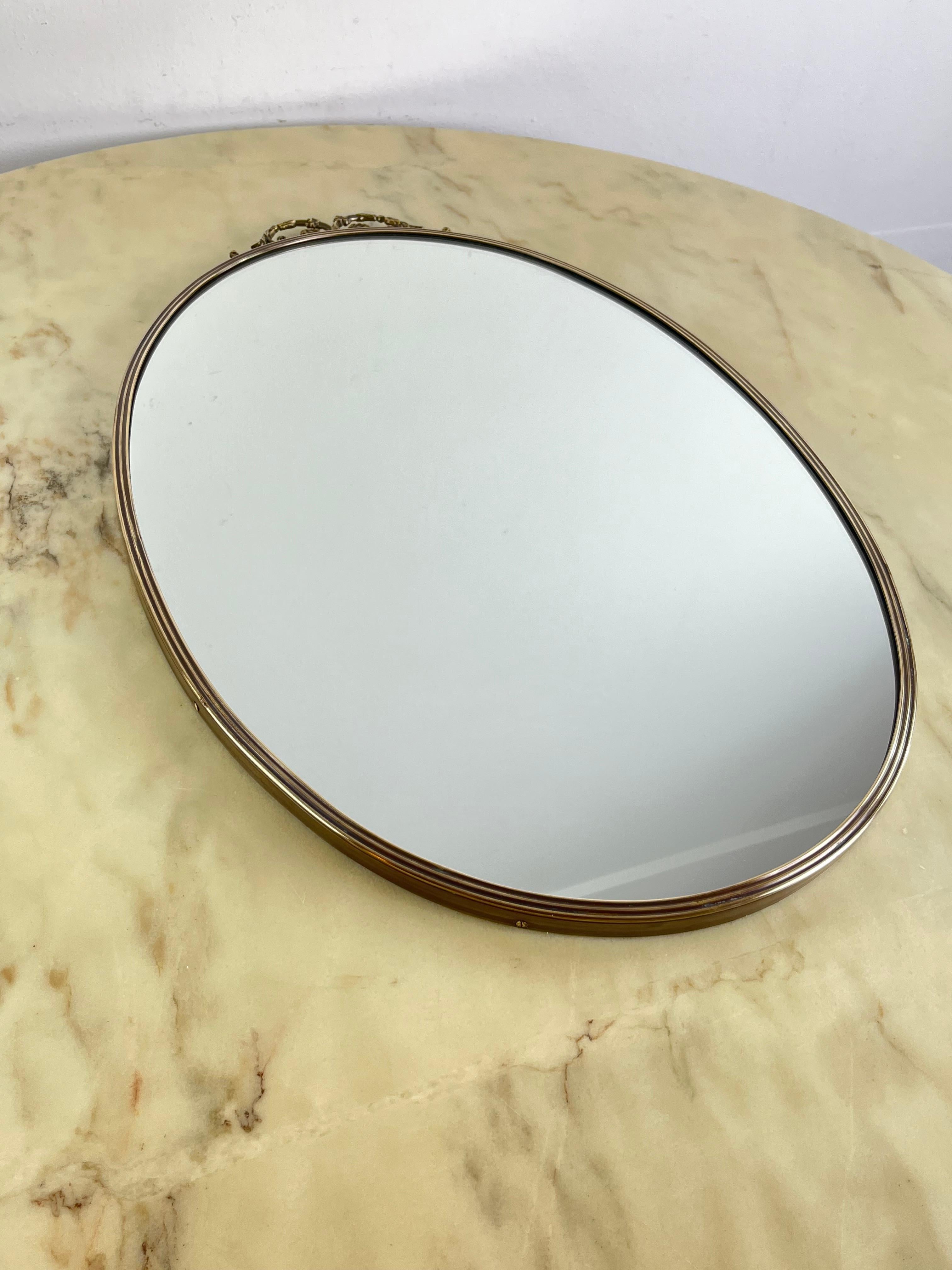 Mid-Century Italian Brass Mirror Attributed To Gio Ponti 1960s In Good Condition For Sale In Palermo, IT