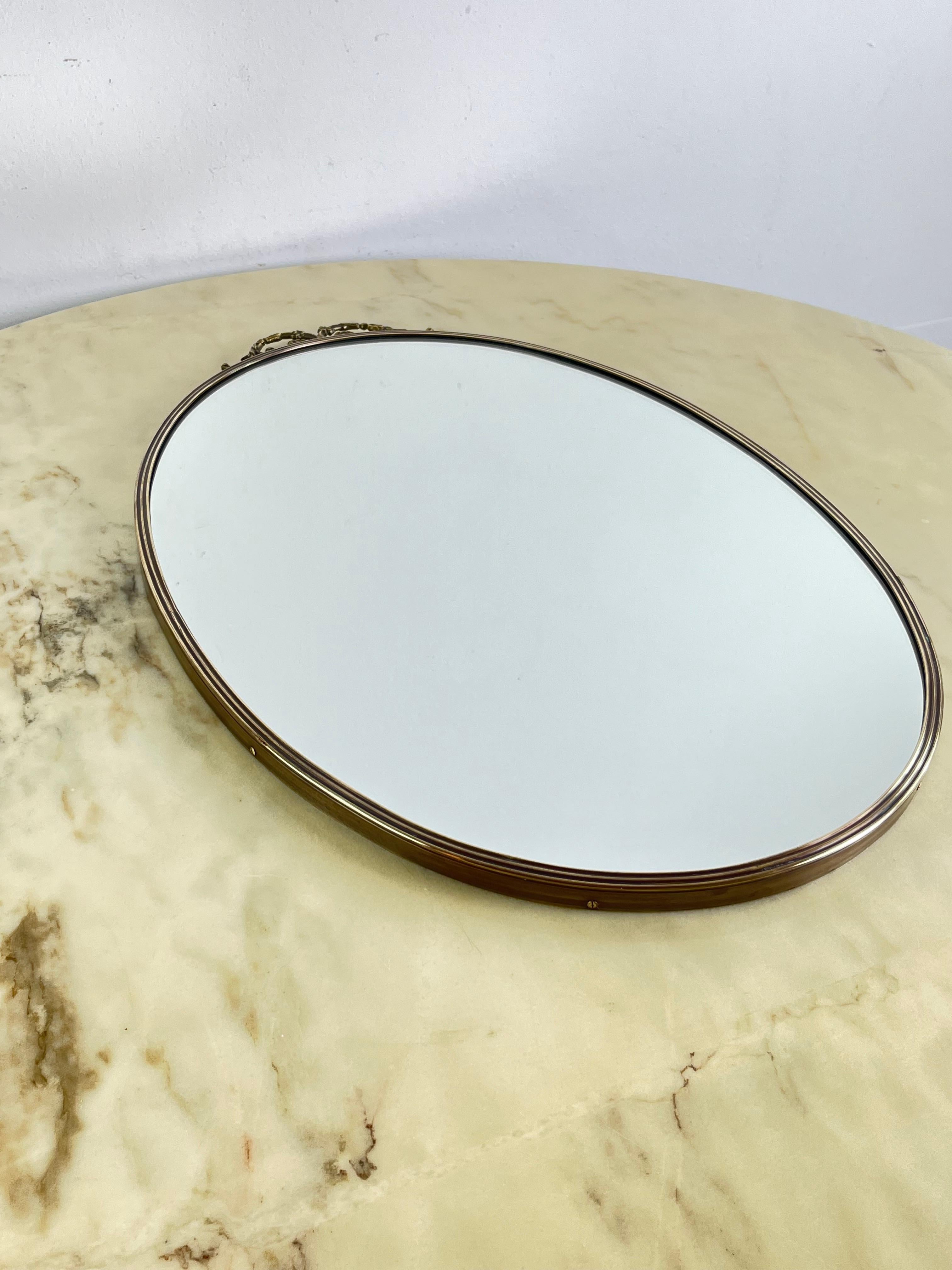 Mid-Century Italian Brass Mirror Attributed To Gio Ponti 1960s For Sale 1