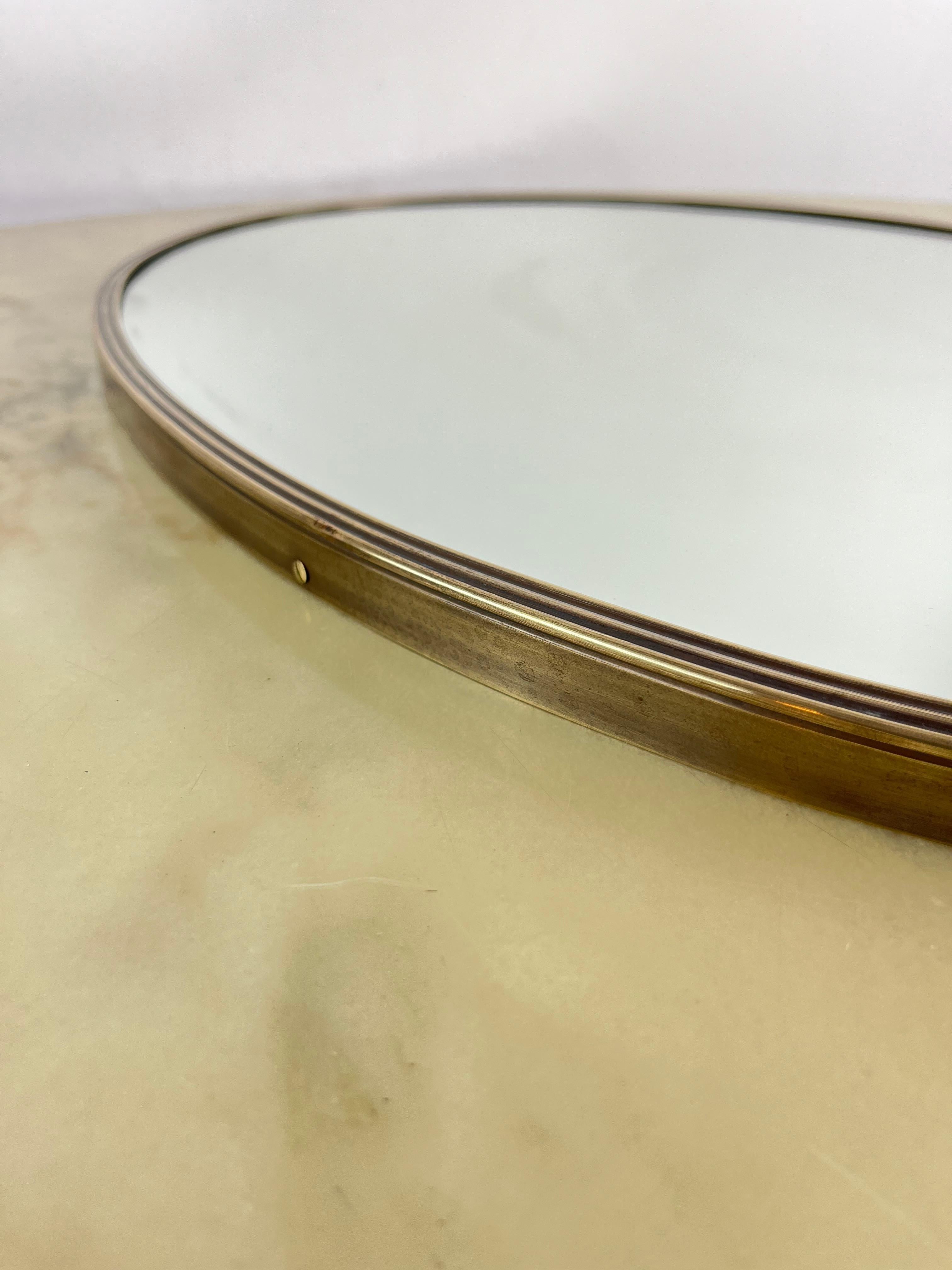 Mid-Century Italian Brass Mirror Attributed To Gio Ponti 1960s For Sale 3