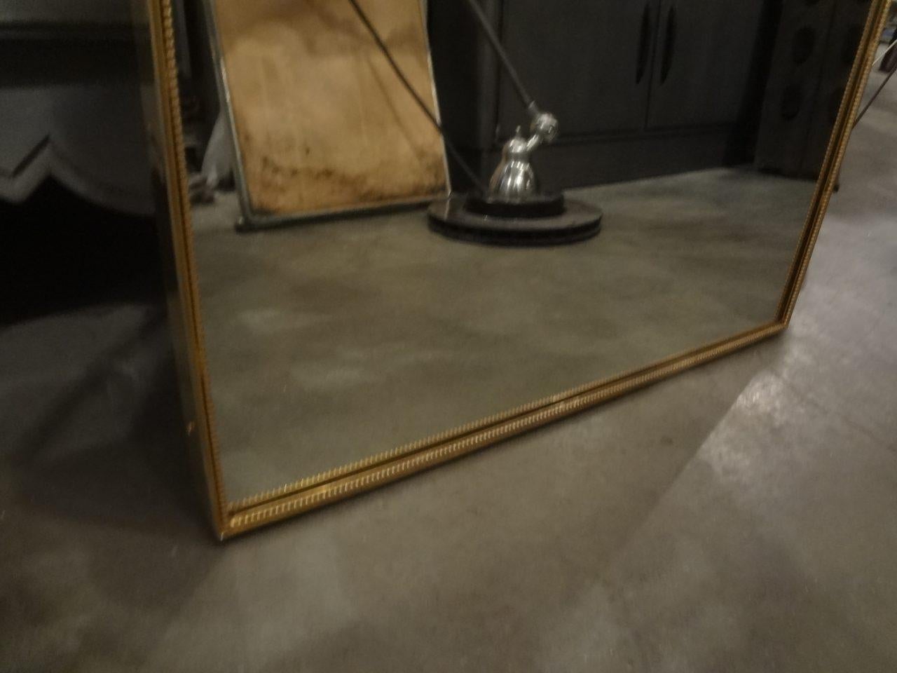 Midcentury Italian Brass Mirror, Fabulous Shape In Good Condition In Copenhagen K, DK