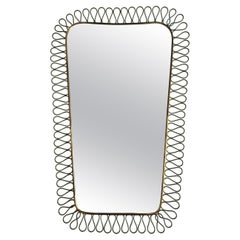 Mid-Century Italian Brass mirror in the style of Gio Ponti, 1950s