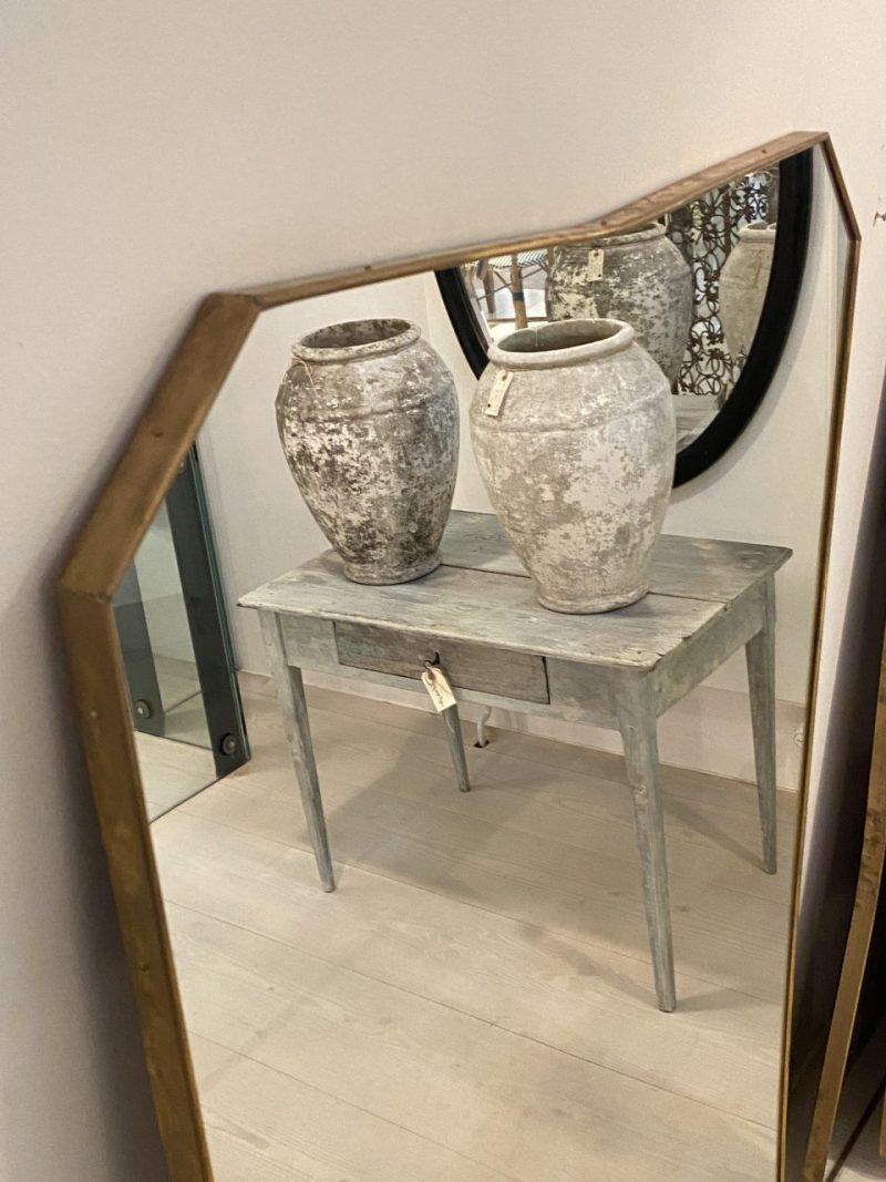 Mid Century Italian Brass Mirror-Super Profile In Good Condition For Sale In Copenhagen K, DK