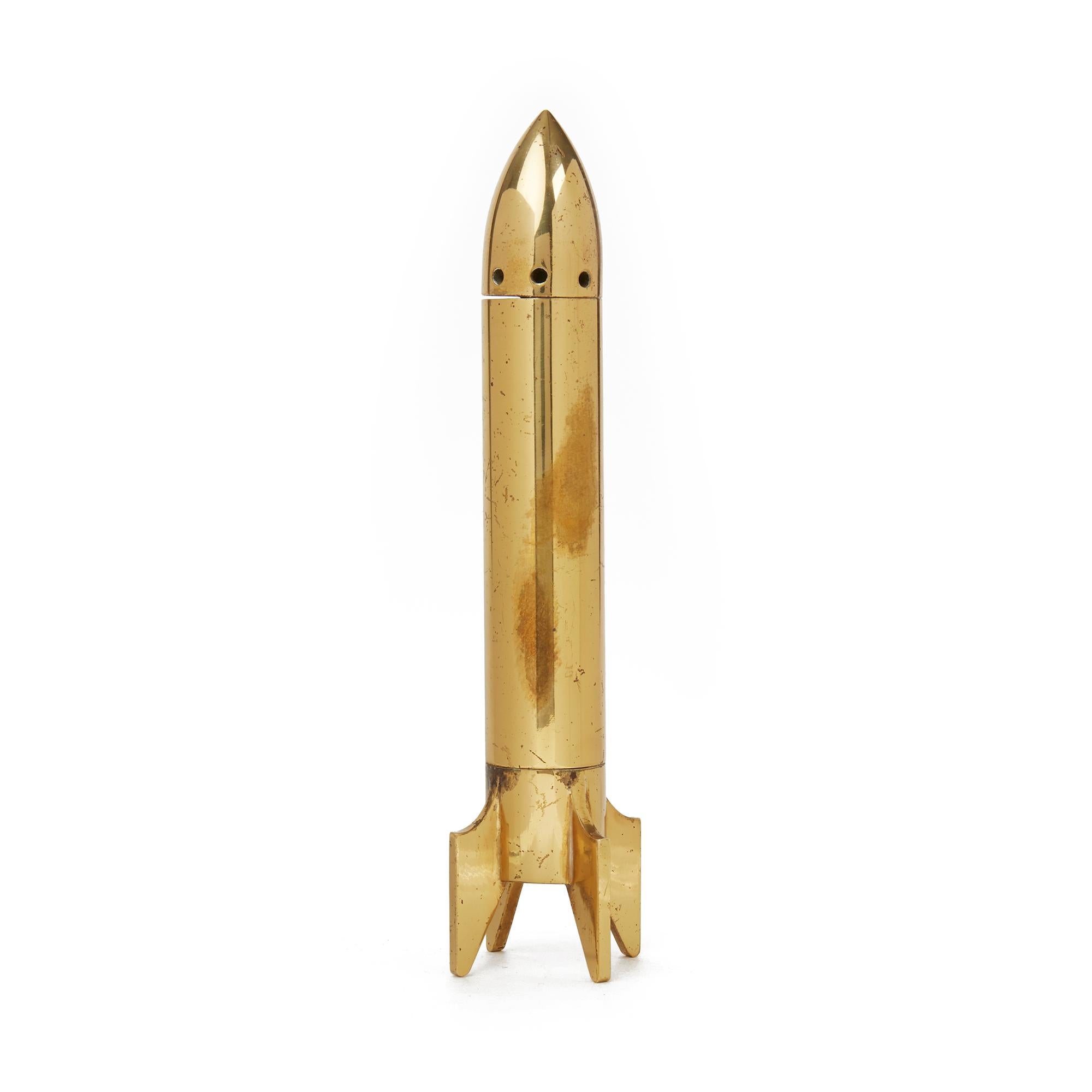 Mid-Century Modern Midcentury Italian Brass Rocket Corkscrew, circa 1950-1960