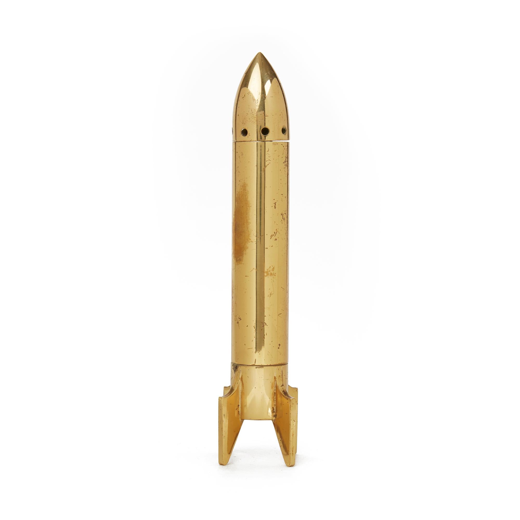 Midcentury Italian Brass Rocket Corkscrew, circa 1950-1960 In Fair Condition In Bishop's Stortford, Hertfordshire