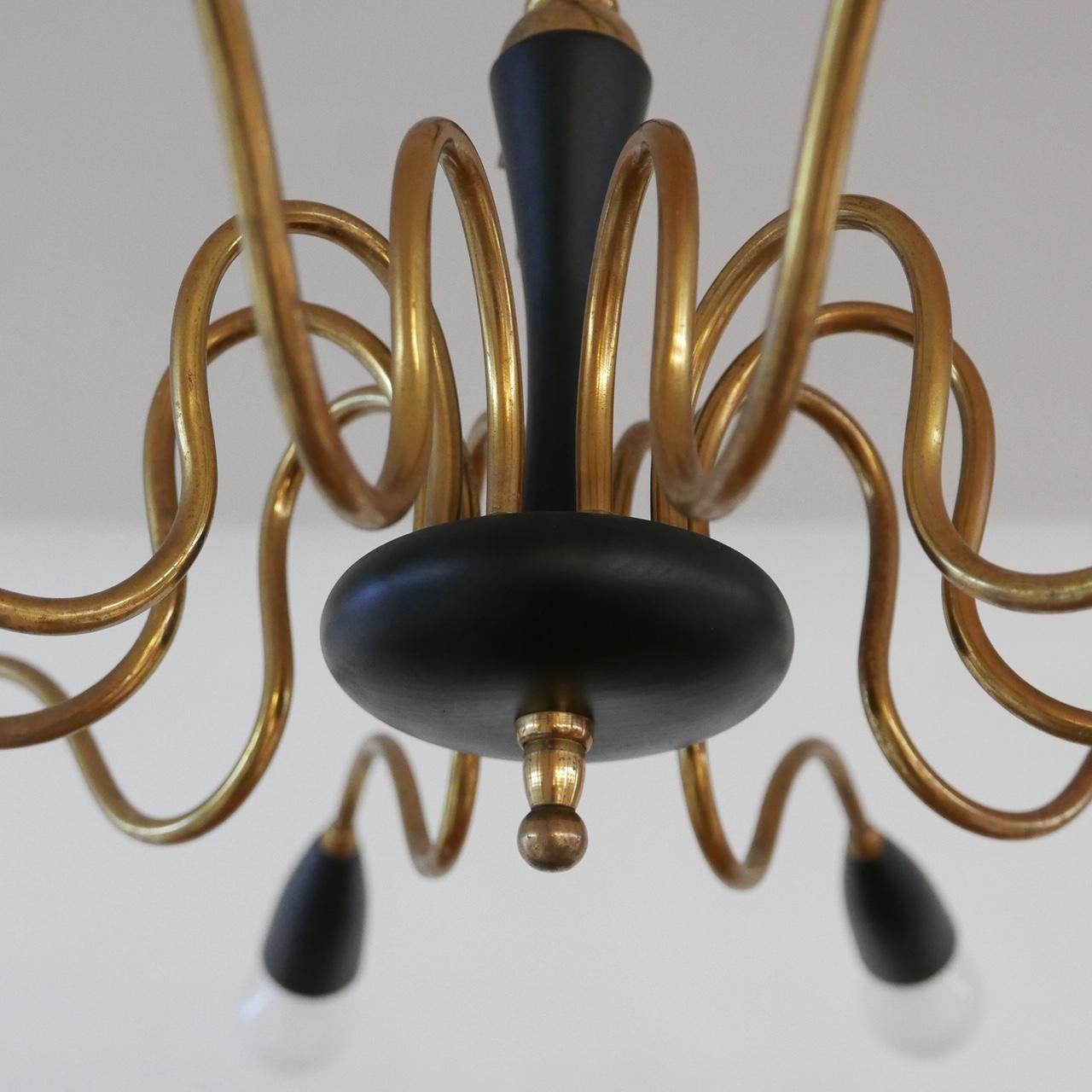Mid-Century Italian Brass 'Spider' Chandelier In Excellent Condition In London, GB