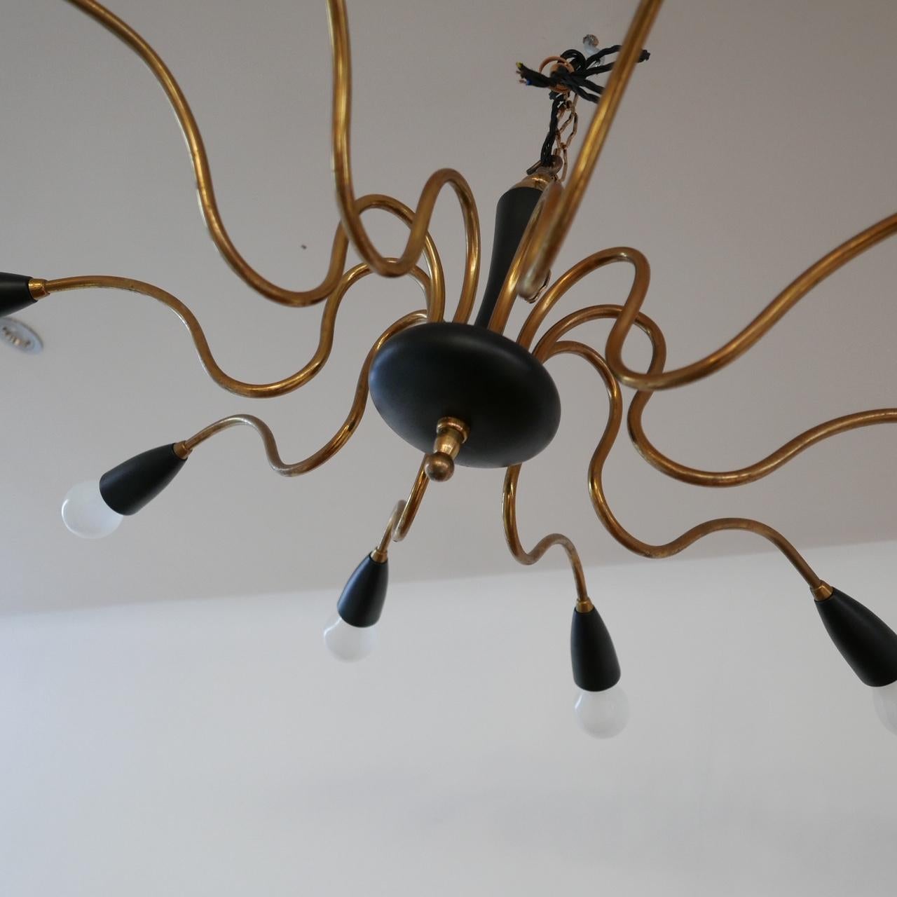 Mid-Century Italian Brass 'Spider' Chandelier 1
