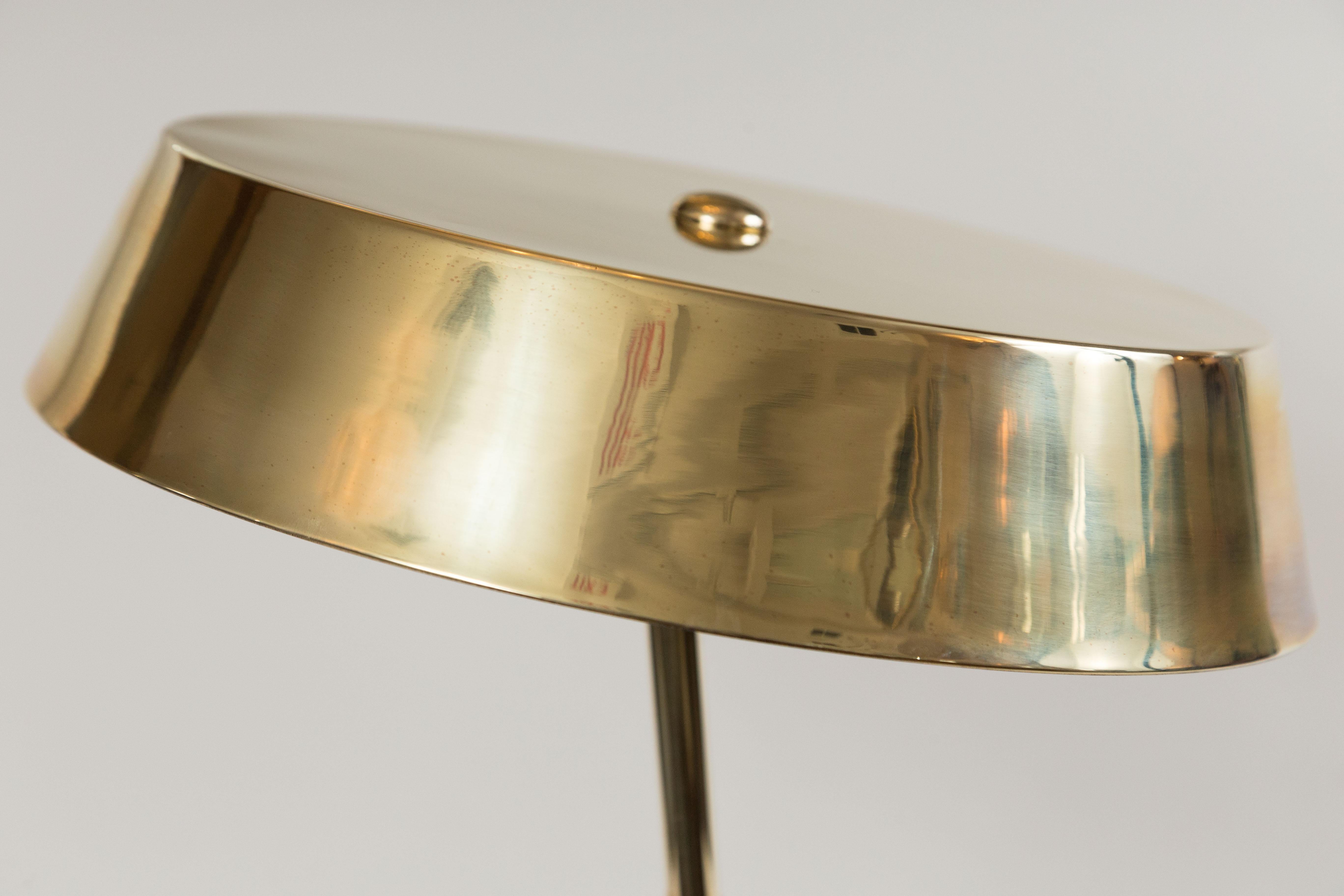 20th Century Mid Century Italian Brass Table Lamp by Oscar Torlasco for Lumi For Sale